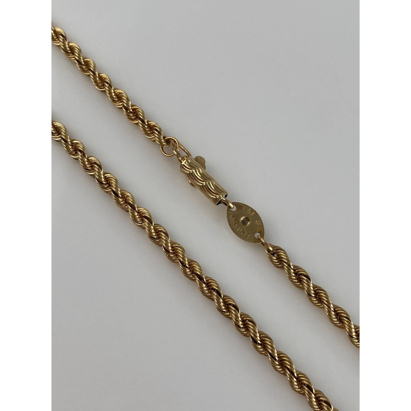 Vintage Solid 14k Yellow Gold Silk Rope Chain Necklace - 20 inches