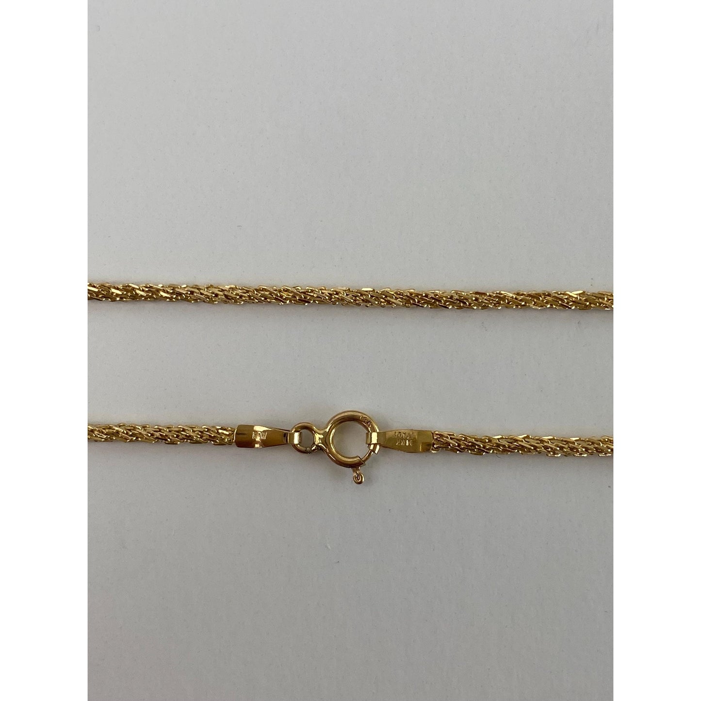 Vintage Solid 14k Yellow Gold Fancy Chain Necklace - 18 inches