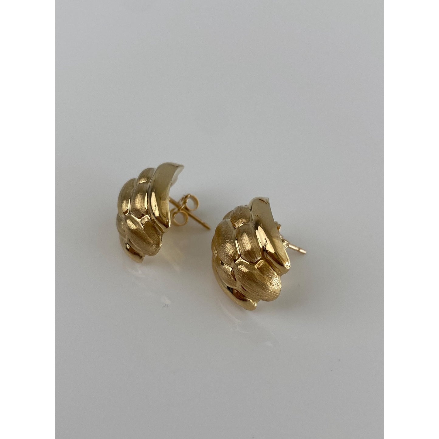 Vintage 14k Yellow Gold Drop Stud Earrings