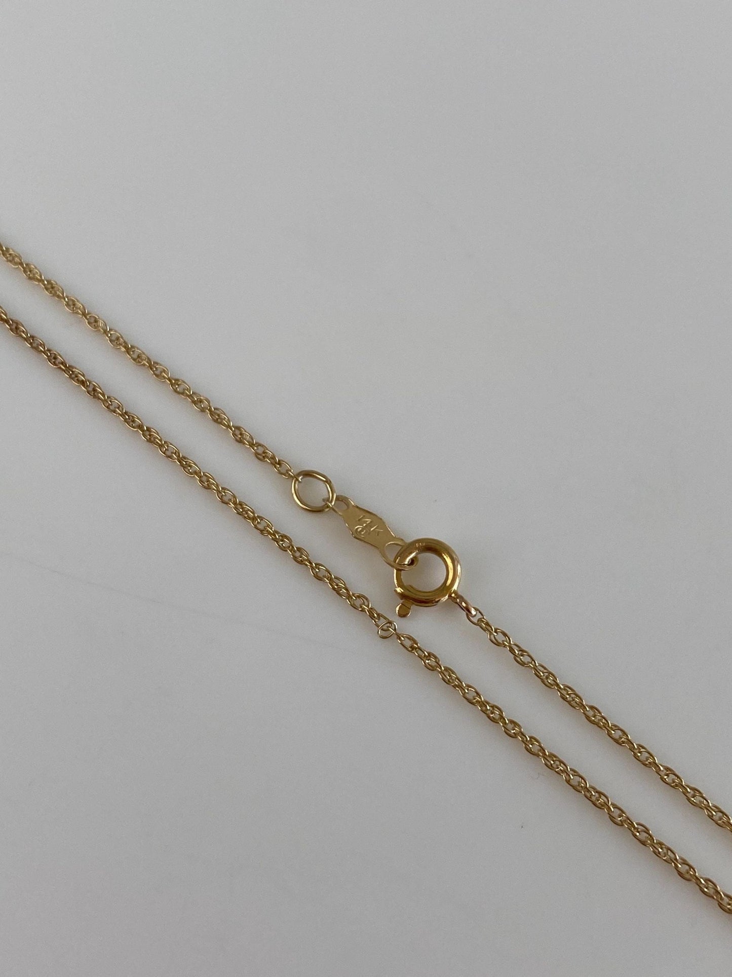 Vintage Solid 14k Yellow Gold Dainty Chain Necklace - 15.25 inches