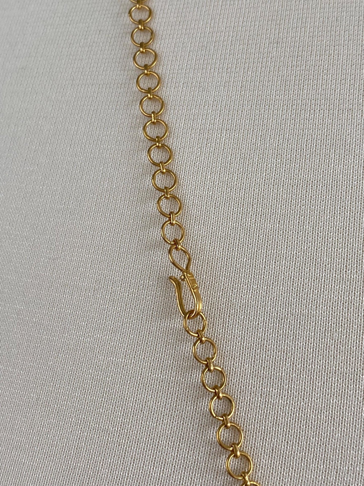 Vintage Solid 22k Yellow Gold Woven Chain Necklace - 28.75 inches