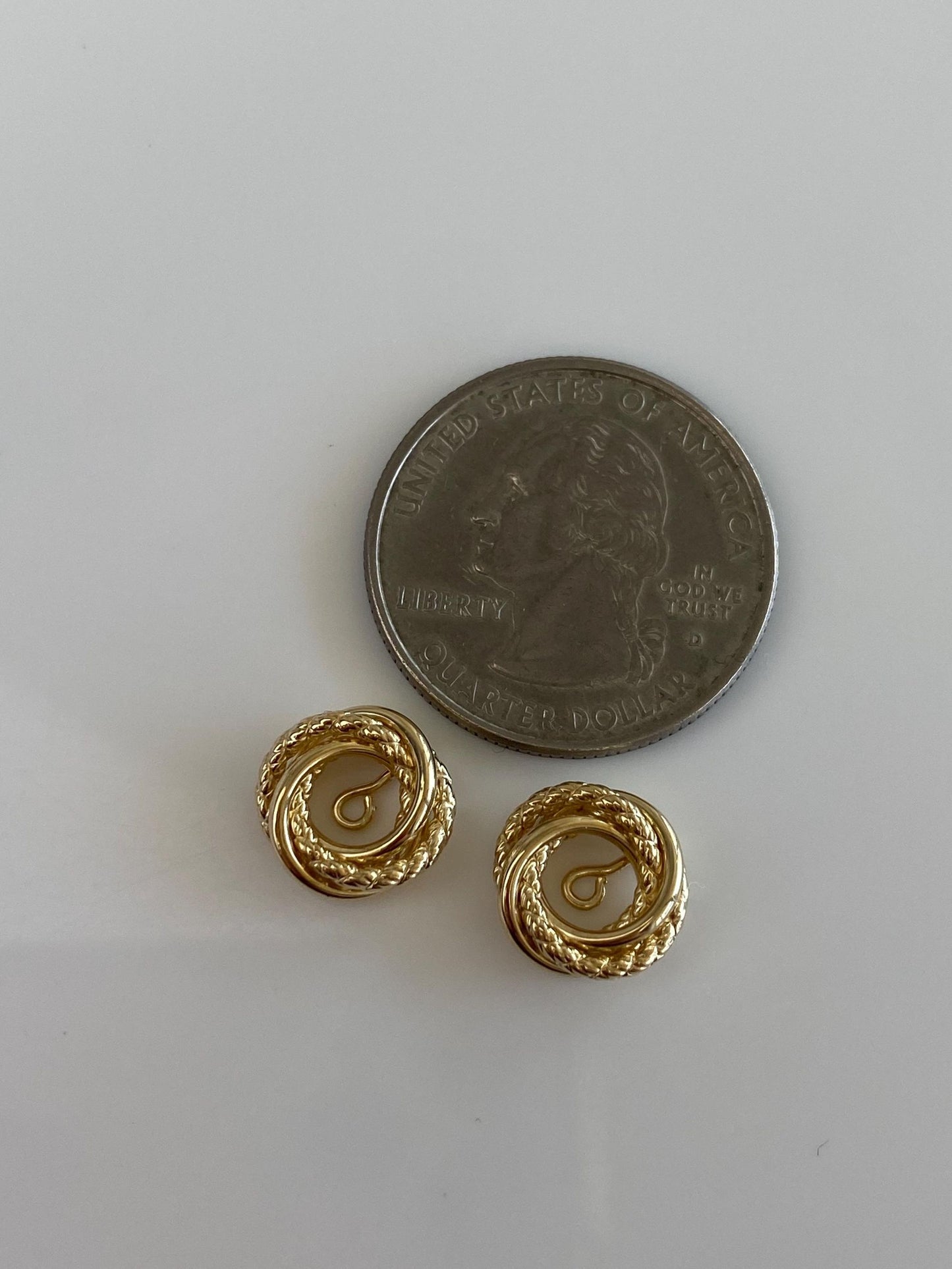 Vintage 14k Yellow Gold Layered Knot Earring Jackets