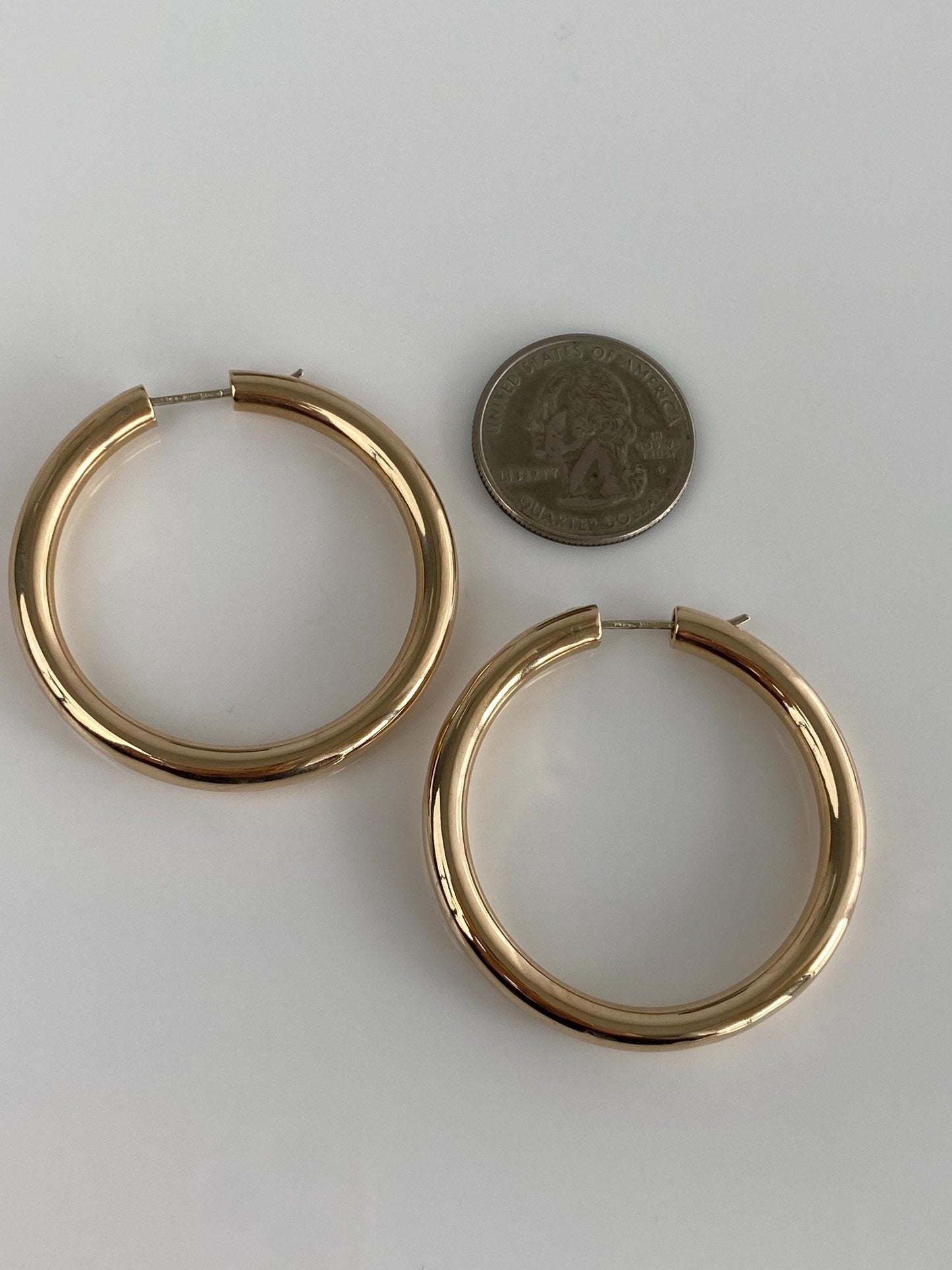 Vintage 14k Yellow Gold Chunky Hoop Earrings