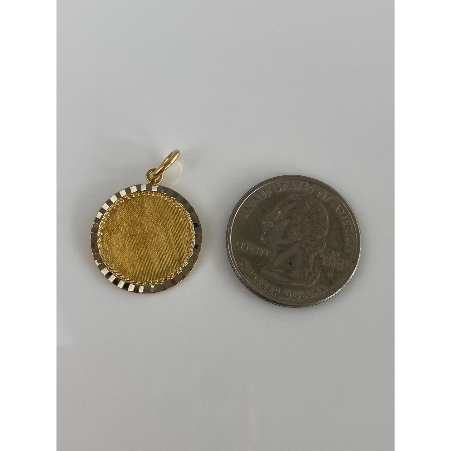 Vintage Solid 18k White & Yellow Gold Cufflink Conversion Charm