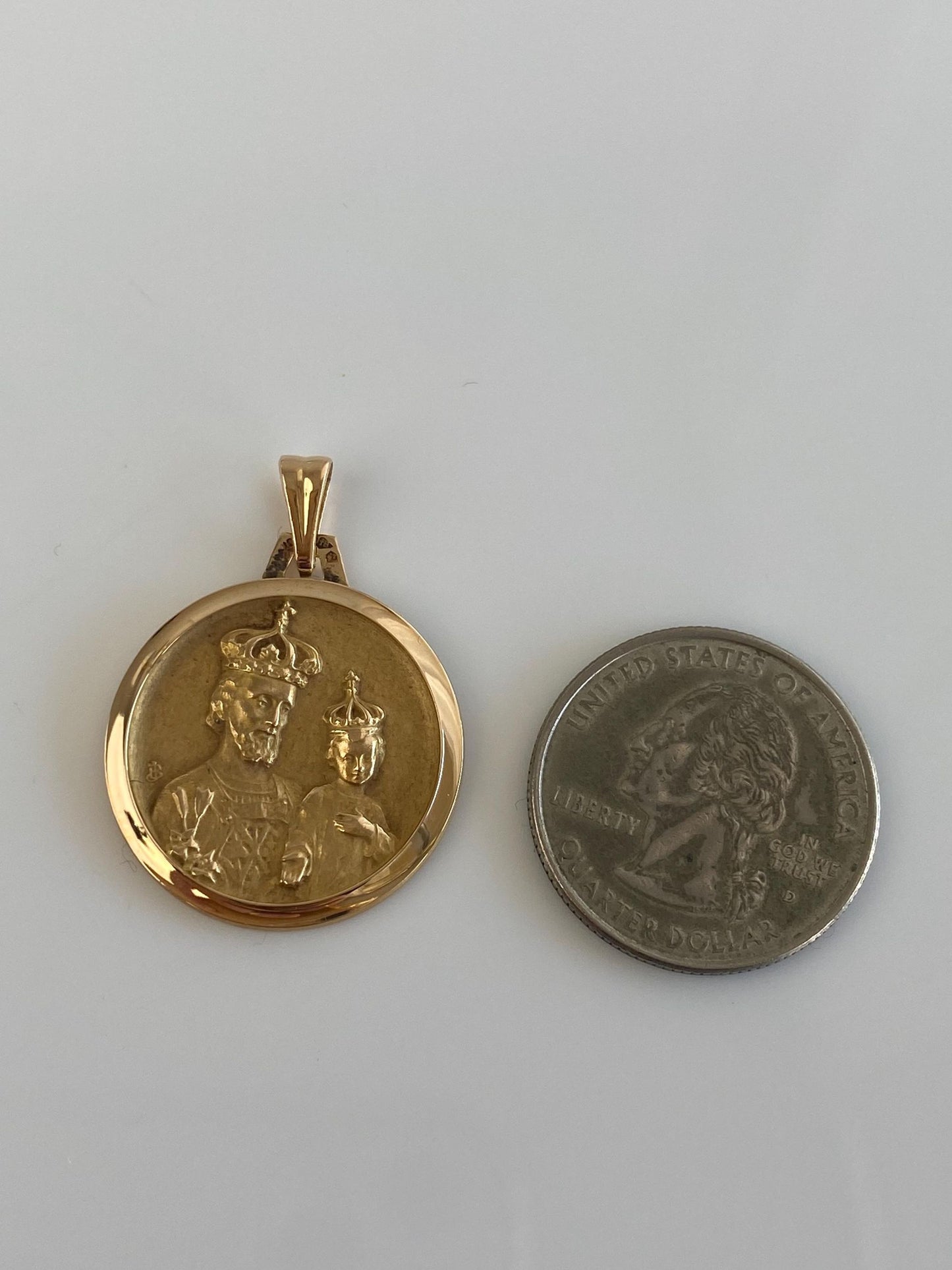 Vintage Solid 18k Yellow Gold St. Joseph Charm