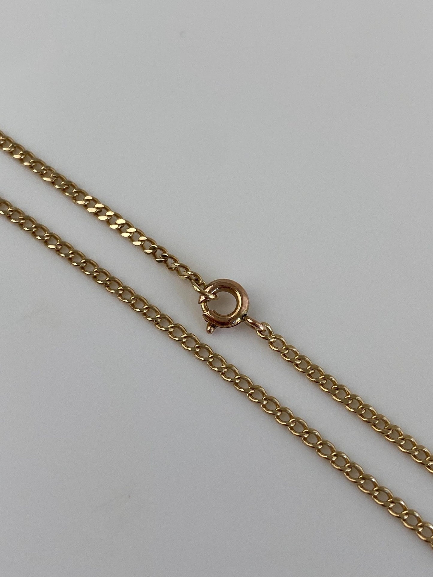 Vintage Solid 14k Yellow Gold Curb Chain Necklace - 21.25 inches