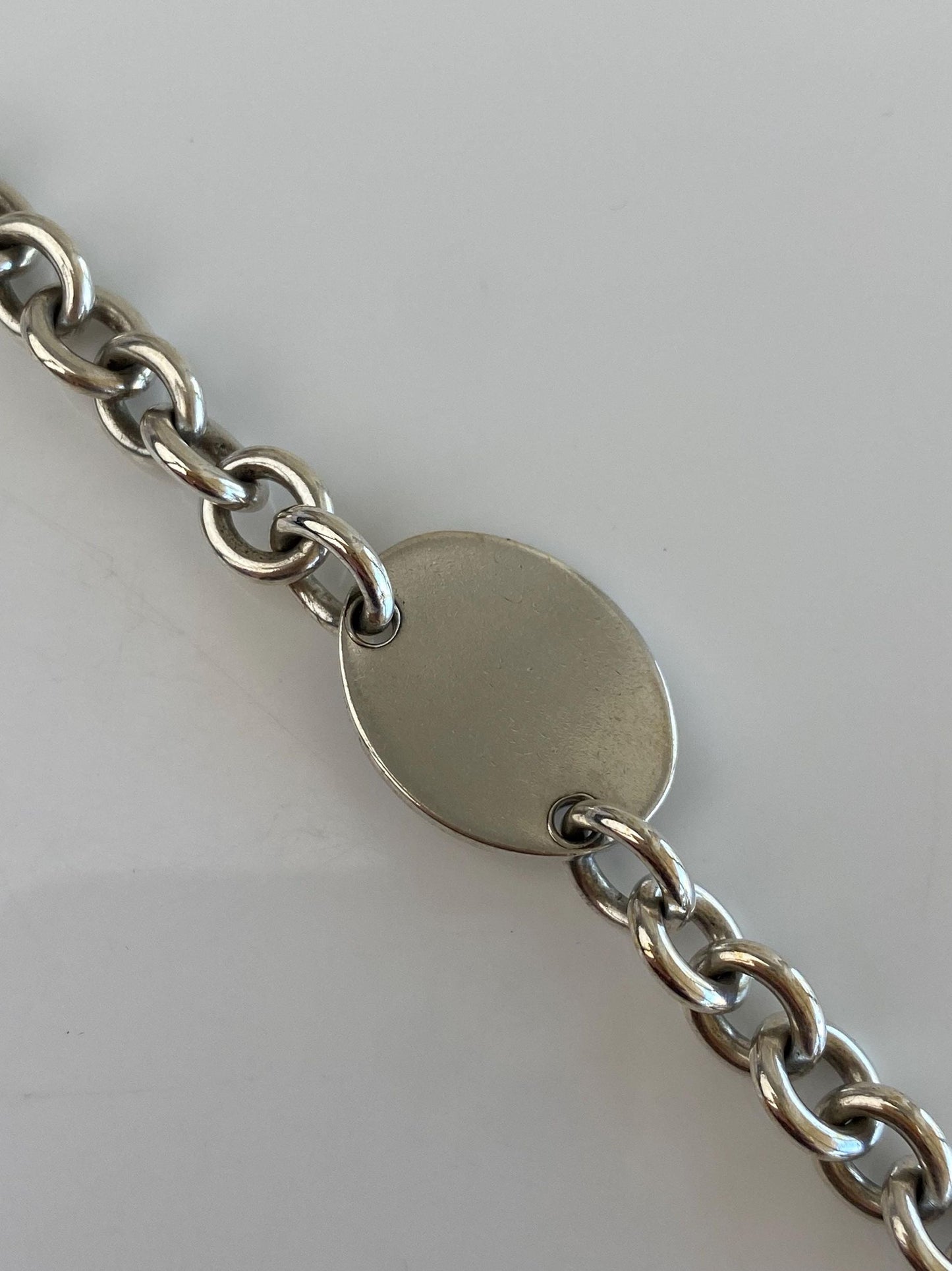 Tiffany & Co. Solid Sterling Silver Rolo Chain Bracelet - 7.75 Inches