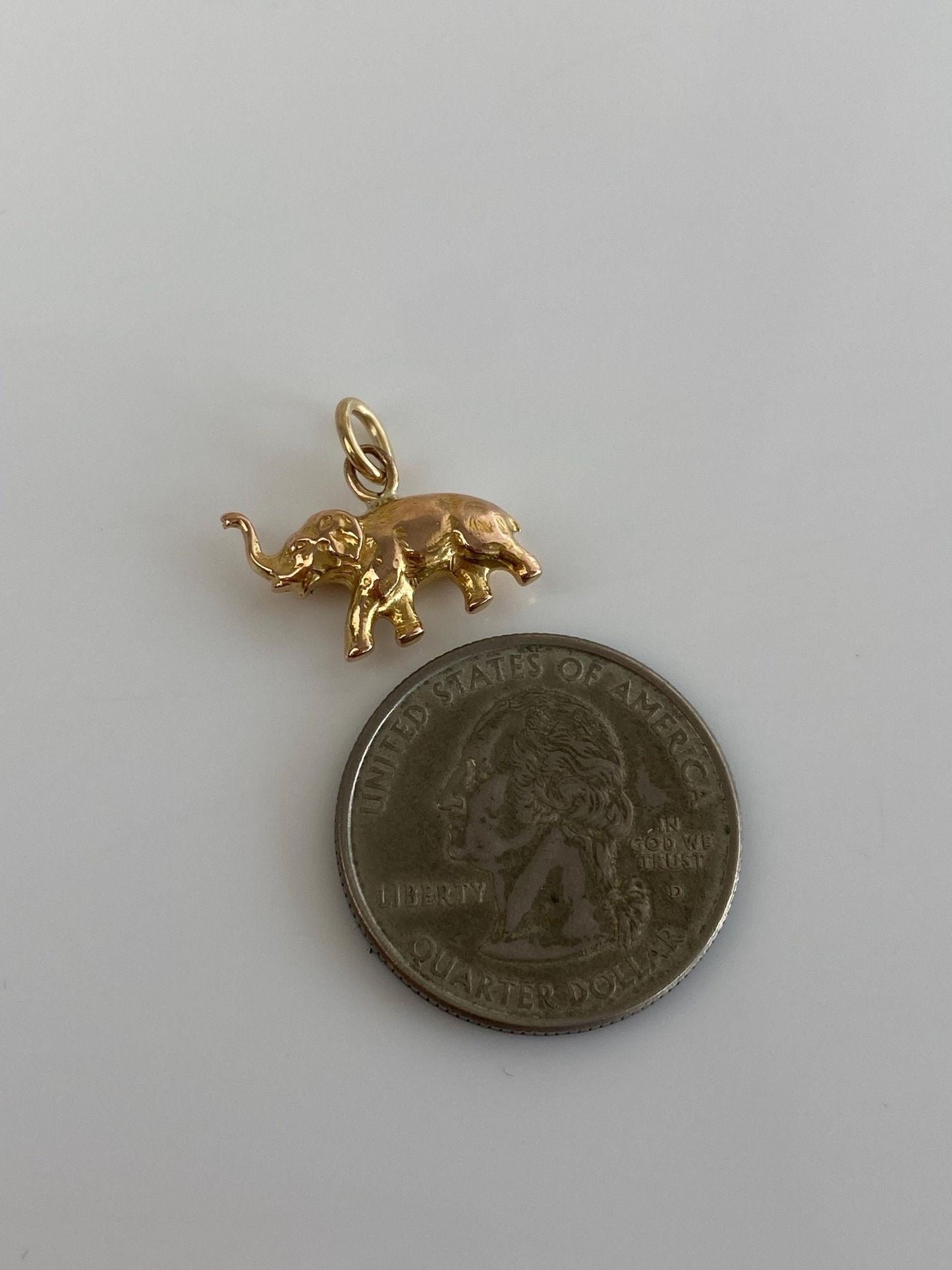 Vintage 14k Yellow Gold Elephant Charm