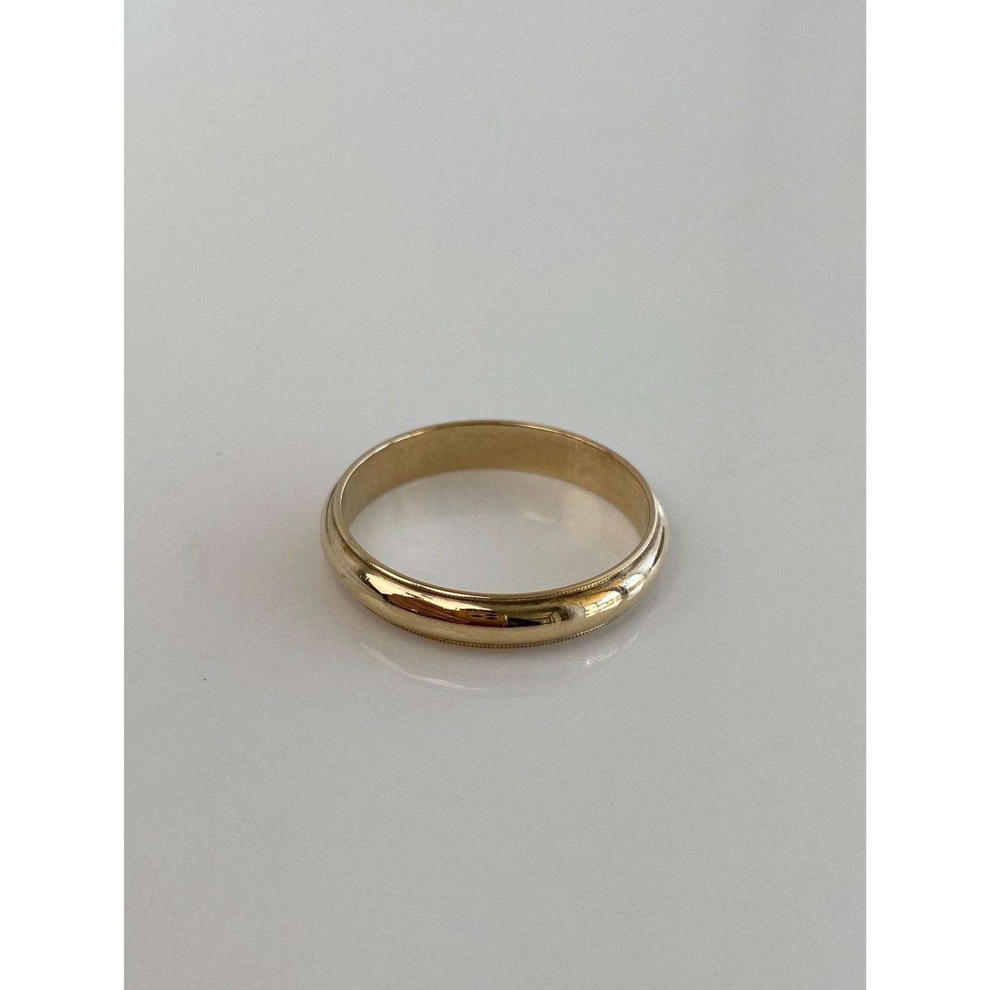 Vintage Solid 14k Yellow Gold Milgrain Ring Band - Size 10.25