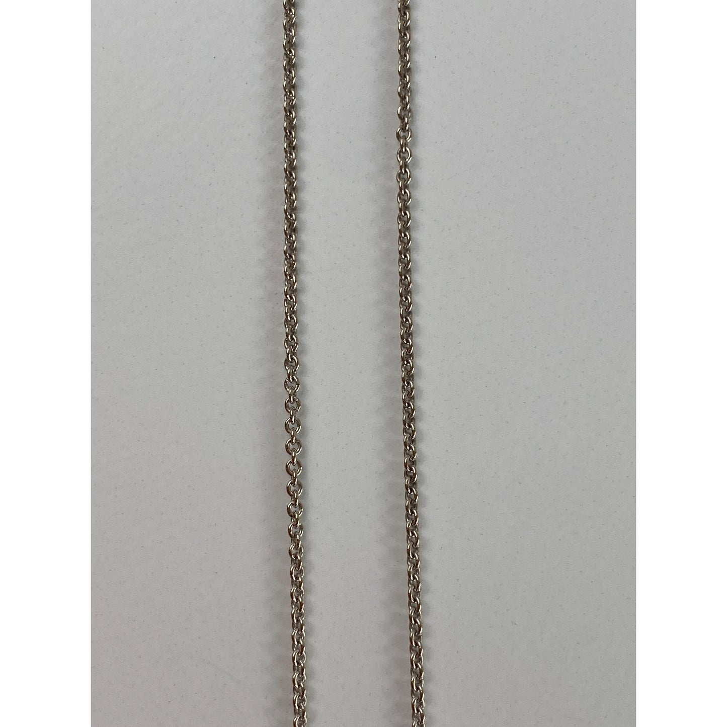 Vintage Solid 14k White Gold Tight Rolo Chain Necklace - 18.75 inches