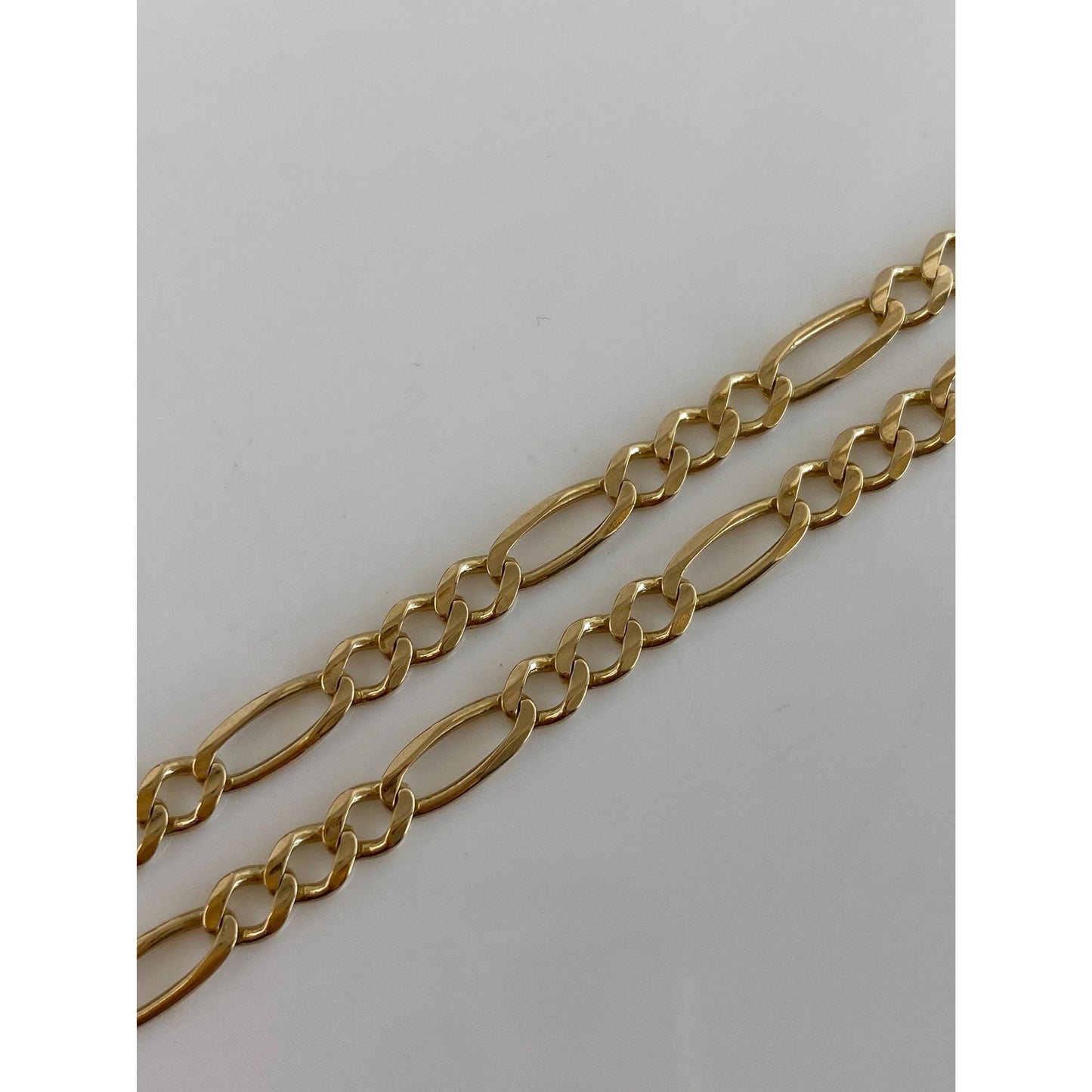 Vintage Solid 14k Yellow Gold Figaro Chain Bracelet - 8.25 inches