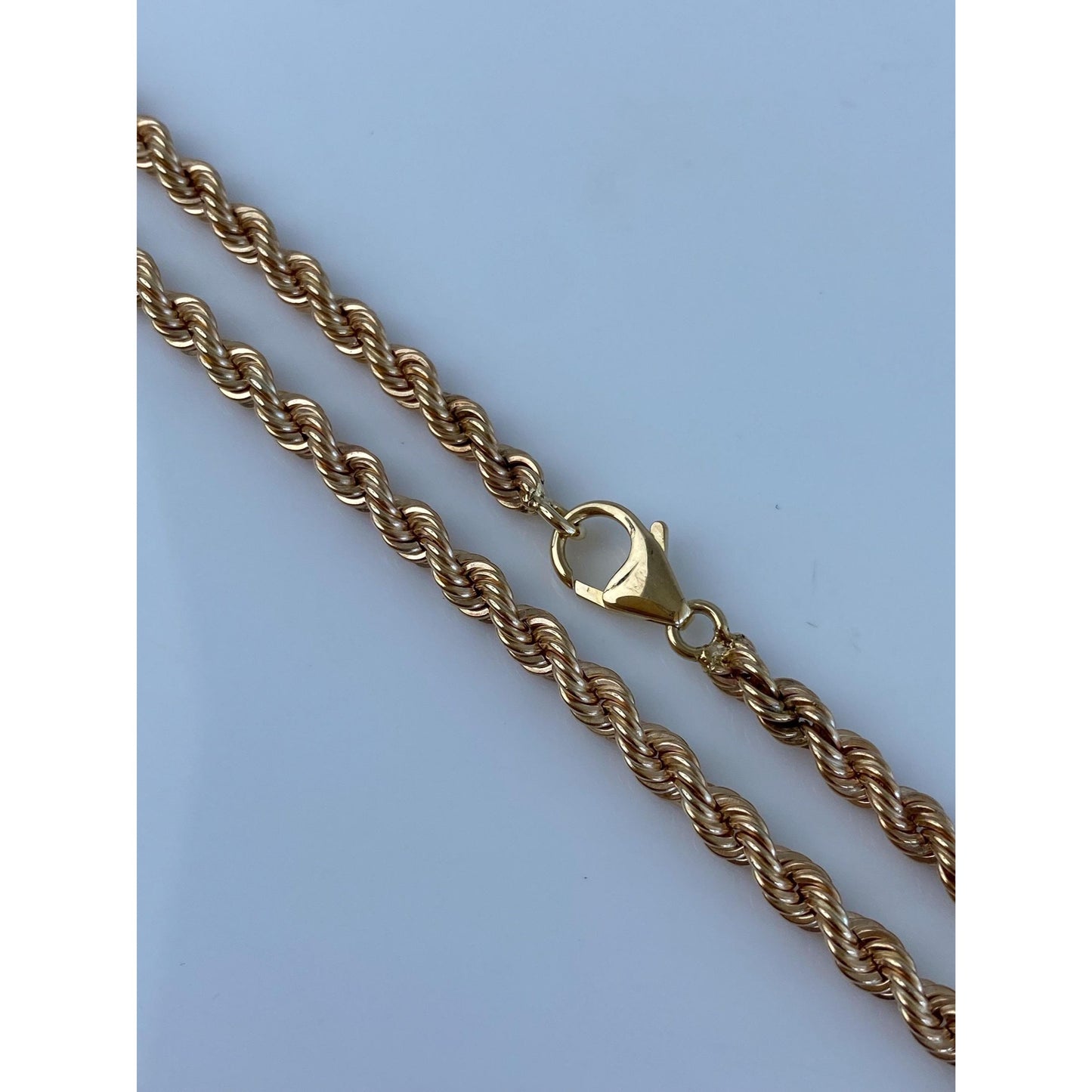 Vintage Solid 14k Yellow Gold Rope Chain Necklace - 23.75 inches