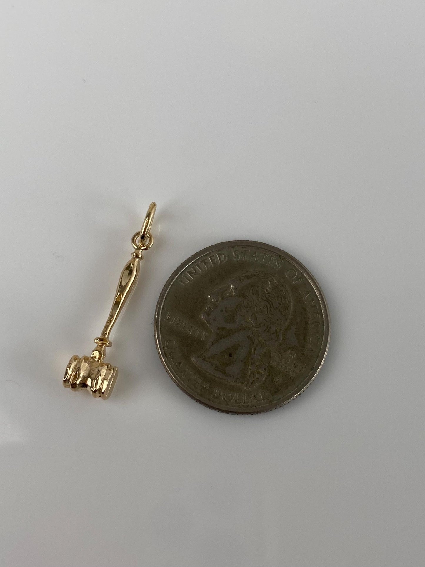Vintage Solid 14k Yellow Gold Gavel Charm