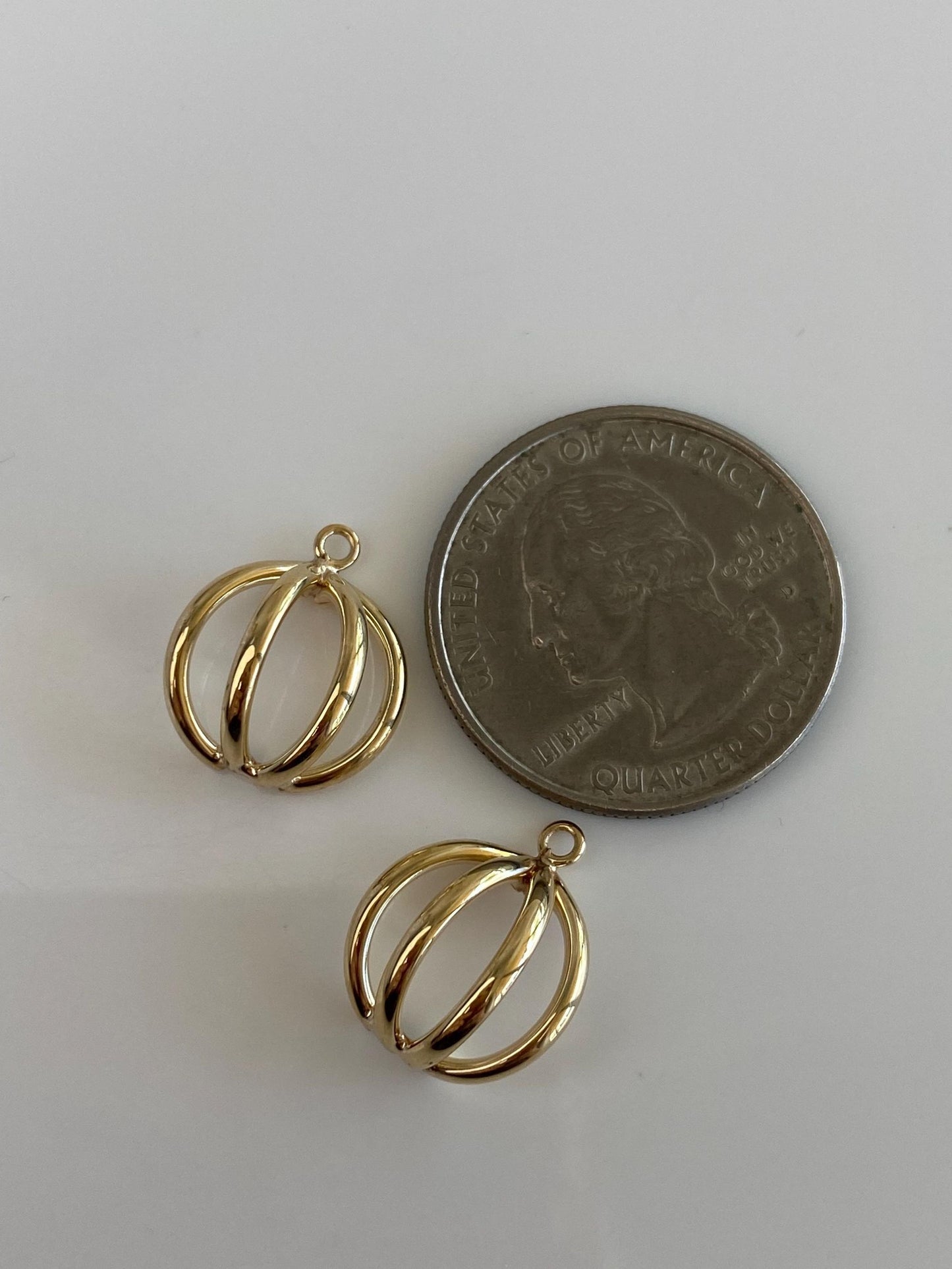 Vintage 14k Yellow Gold Open Sphere Earring Jackets