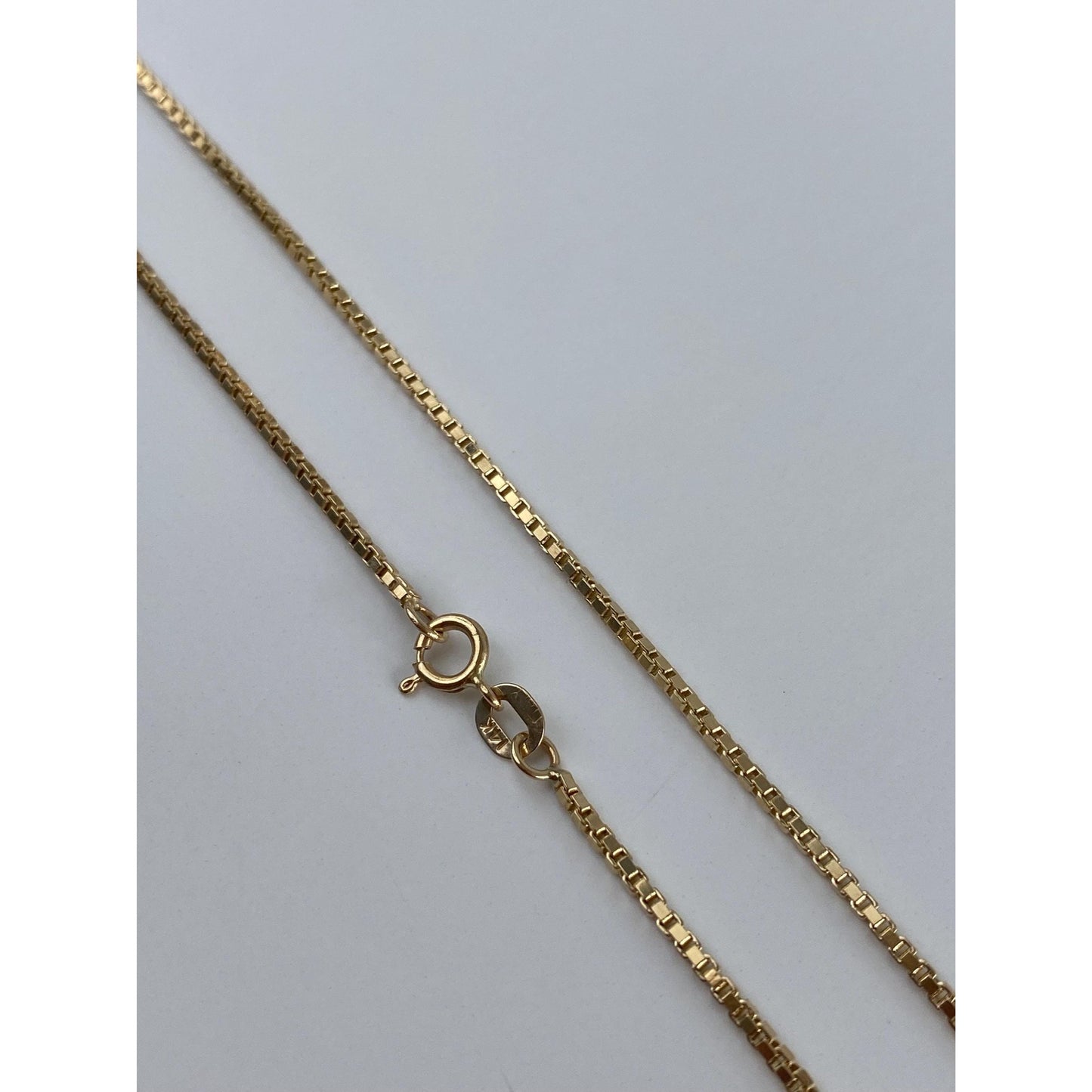 Vintage Solid 14k Yellow Gold Box Chain Necklace - 24.25 inches