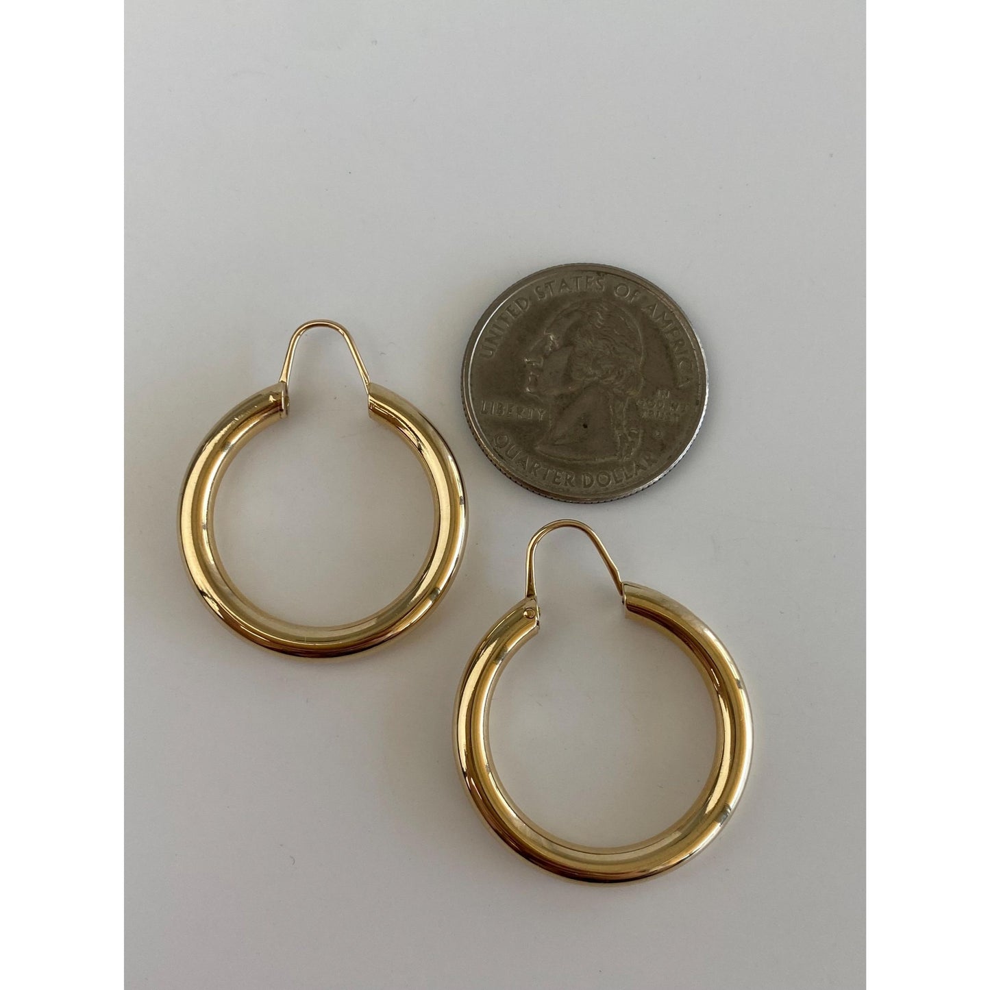 Vintage 14k Yellow Gold Chunky Hoop Earrings