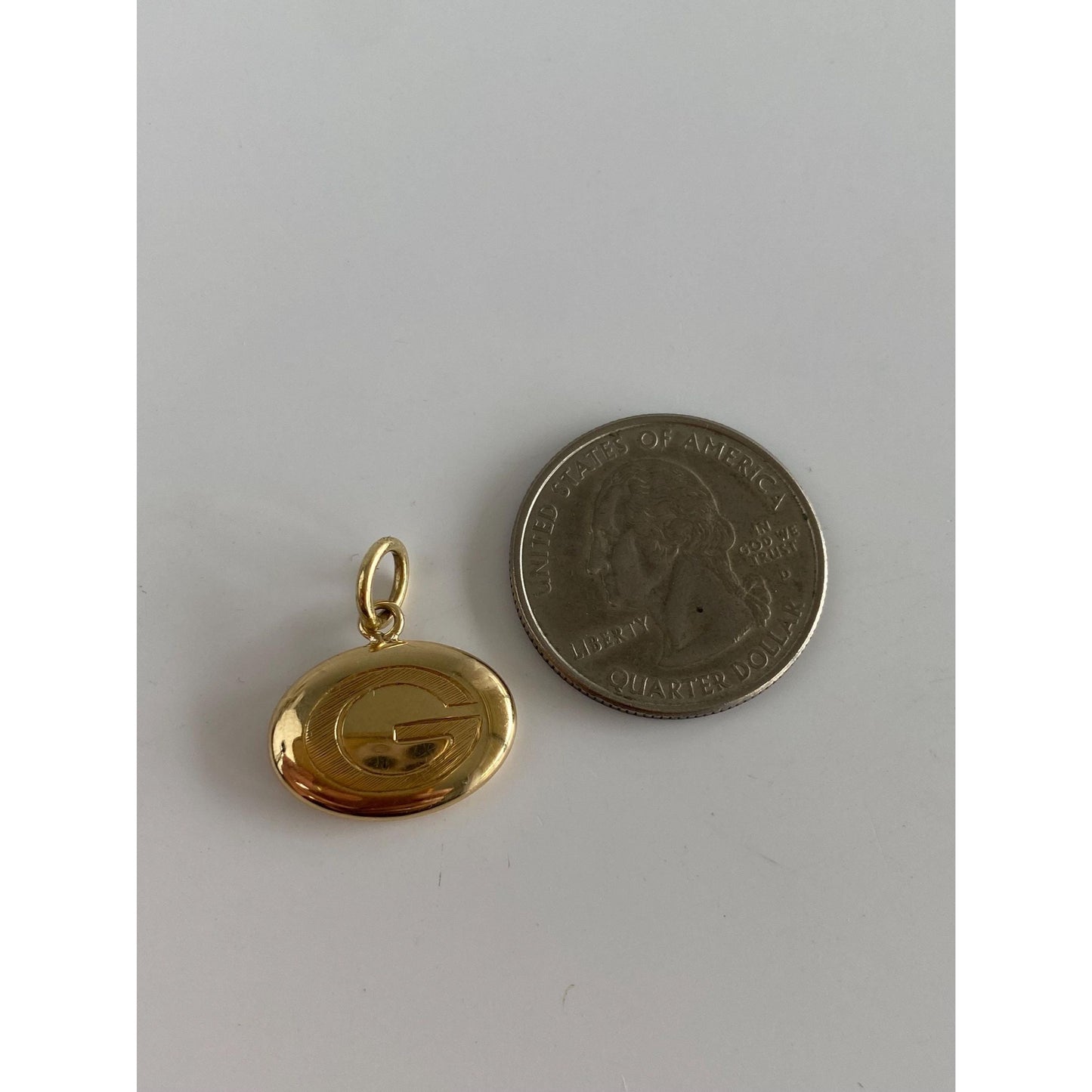 Vintage Solid 14k Yellow Gold Initial 'G' Cufflink Conversion Charm