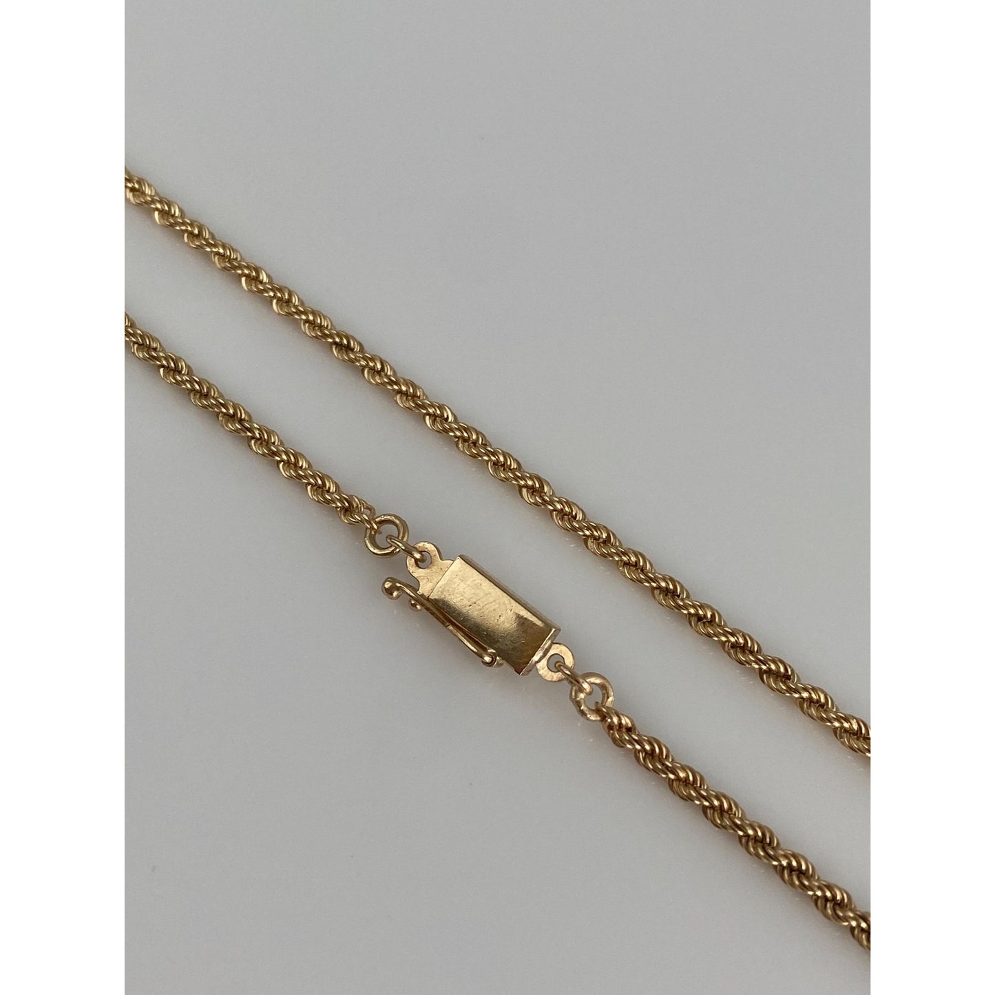Vintage Solid 14k Yellow Gold Rope Chain Necklace - 25.25 inches