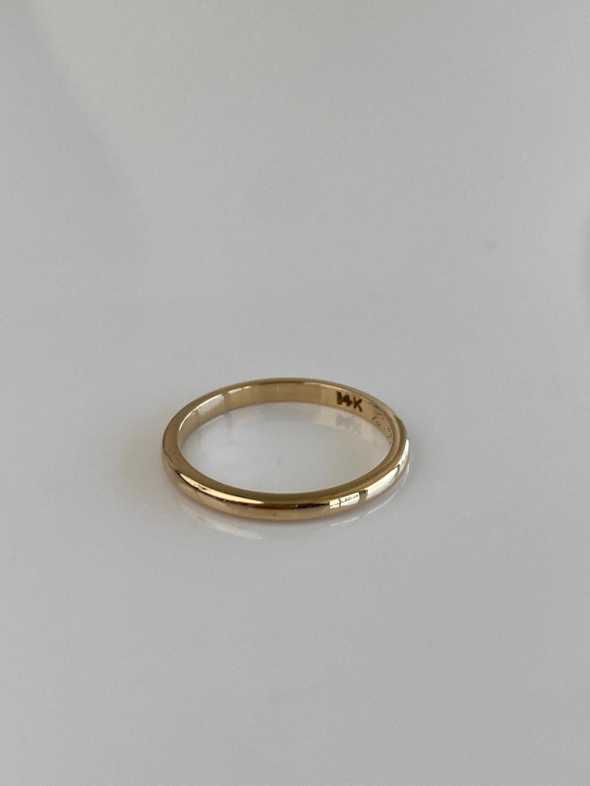 Vintage Solid 14k Yellow Gold Slim Ring Band - Size 5.25