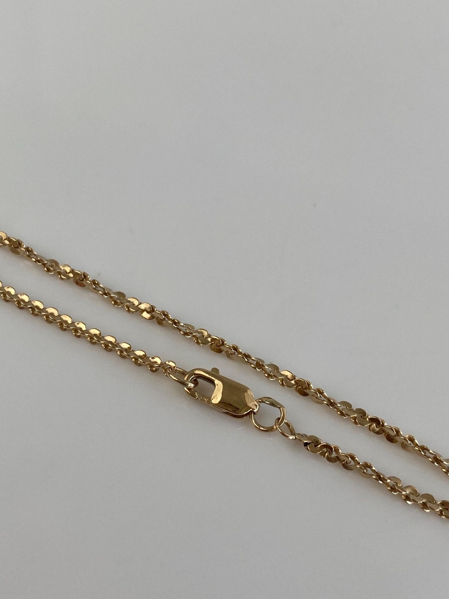 Vintage Solid 14k Yellow Gold Textured Twist Serpentine Chain Bracelet - 7.75 inches