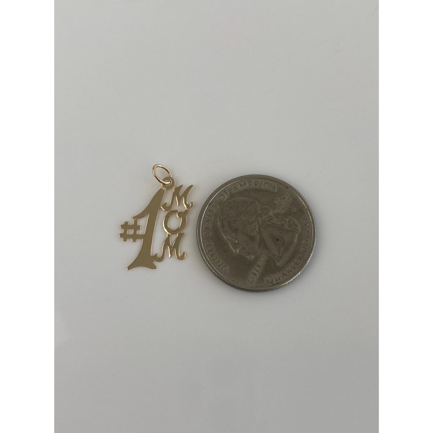 Vintage Solid 14k Yellow Gold #1 Mom Charm