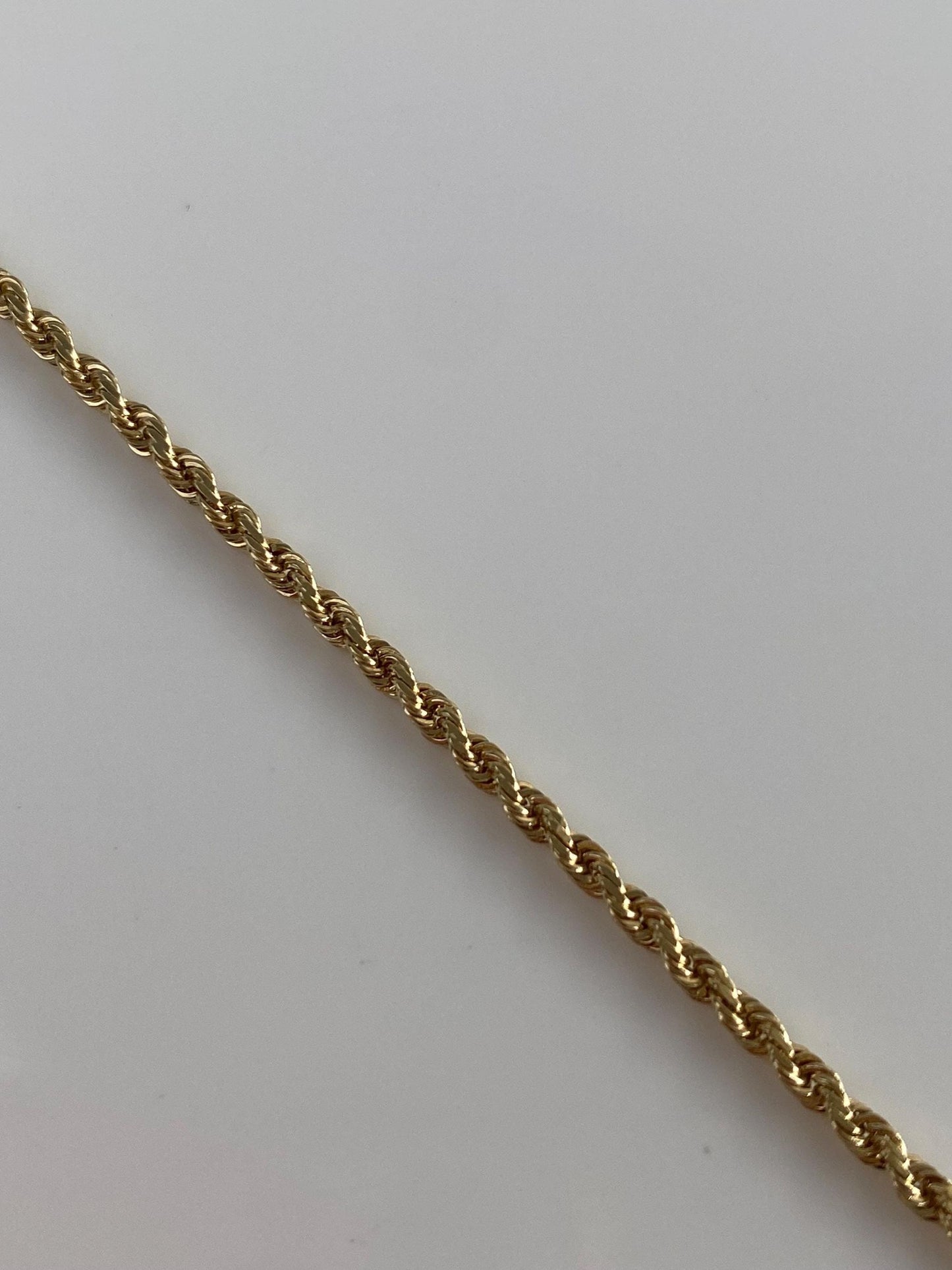 Vintage 10k Yellow Gold Rope Chain Bracelet - 7 inches