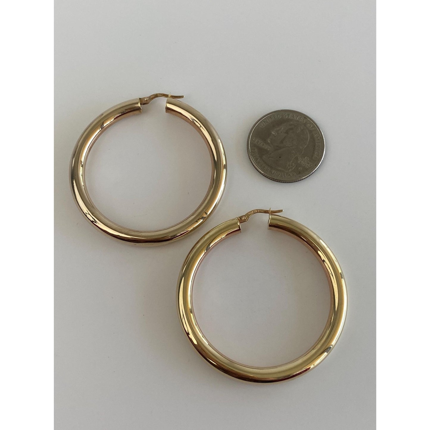 Vintage 14k Yellow Gold Chunky Hoop Earrings