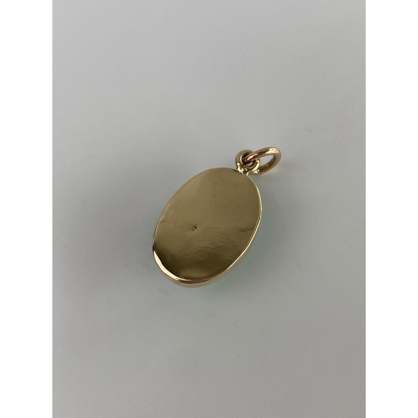 Vintage Solid 14k Yellow Gold Green Chalcedony Cufflink Conversion Charm