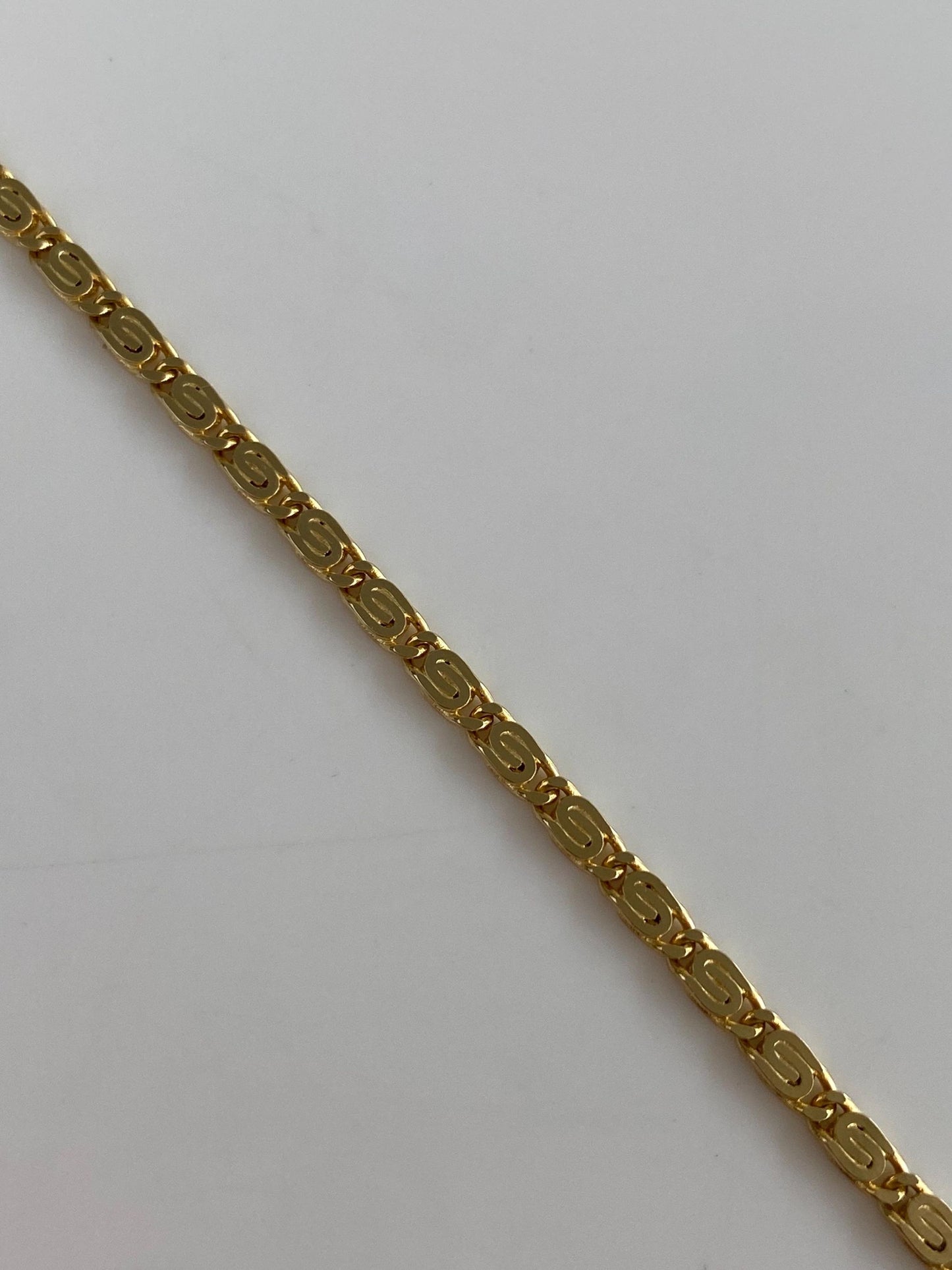 Vintage Solid 14k Yellow Gold Spiral Link Bracelet - 7 inches