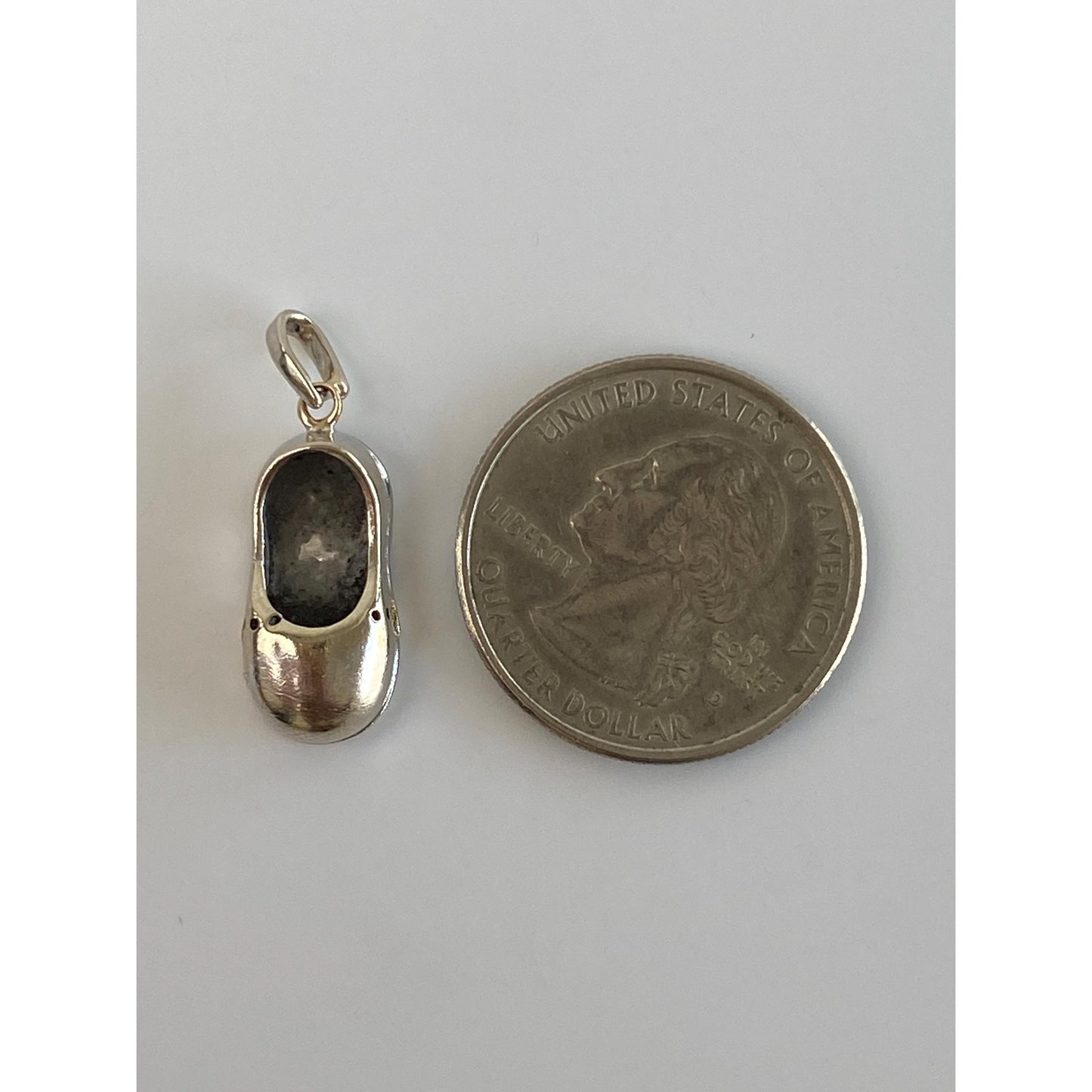Vintage Solid 14k White Gold Baby Shoe Charm