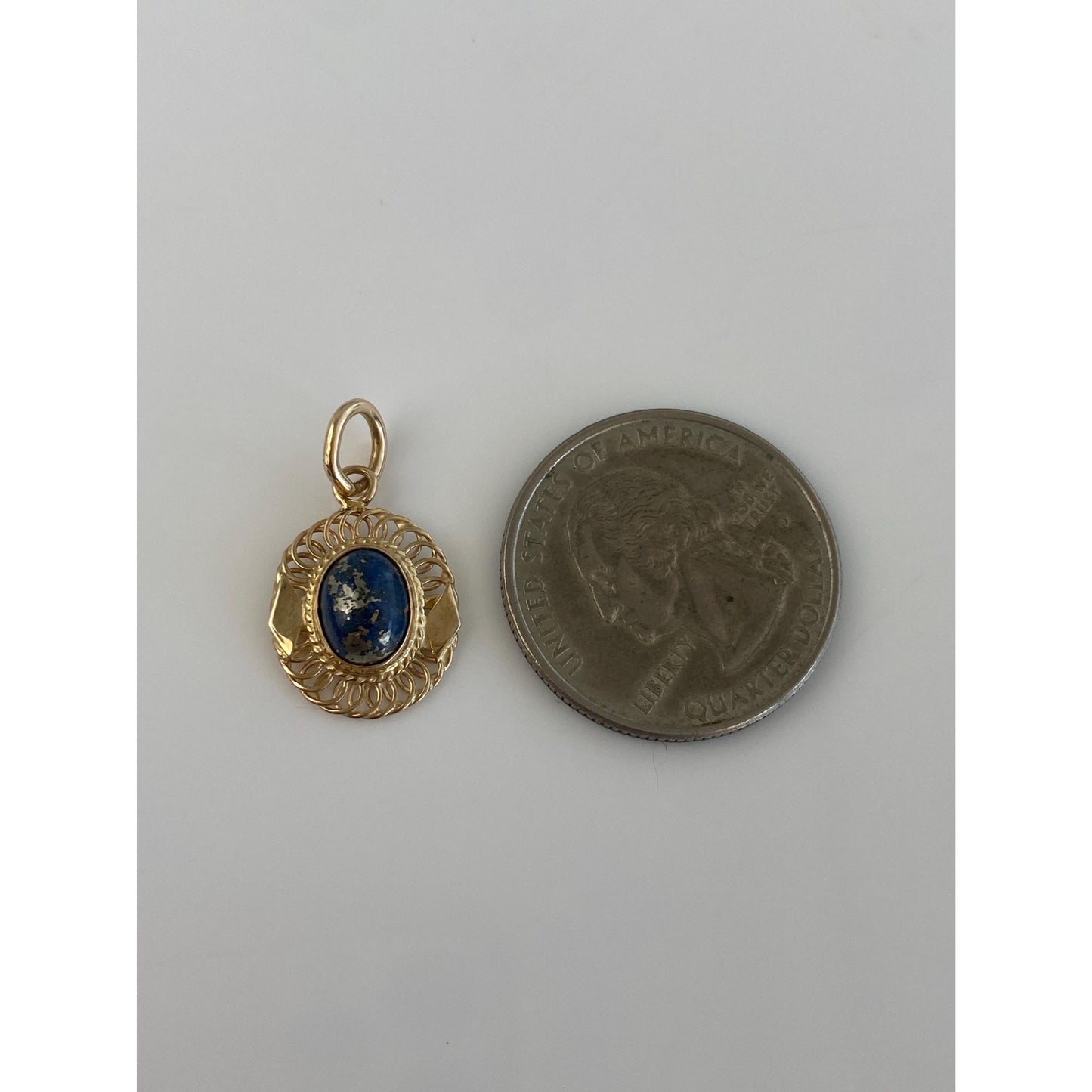 Vintage Solid 14k Yellow Gold Blue Lapis Stick Pin Conversion Charm