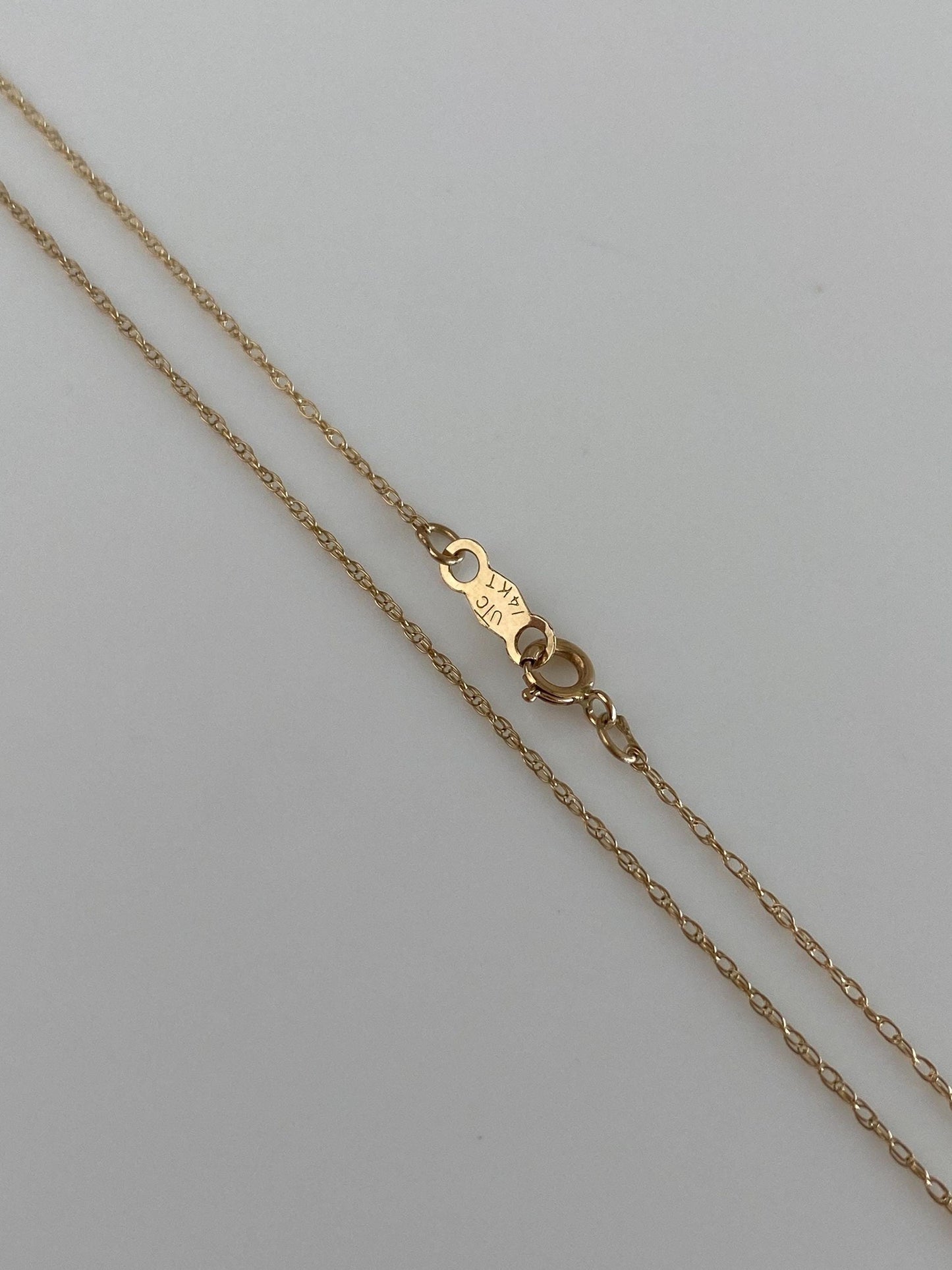 Vintage Solid 14k Yellow Gold Dainty Chain Necklace - 18.75 inches