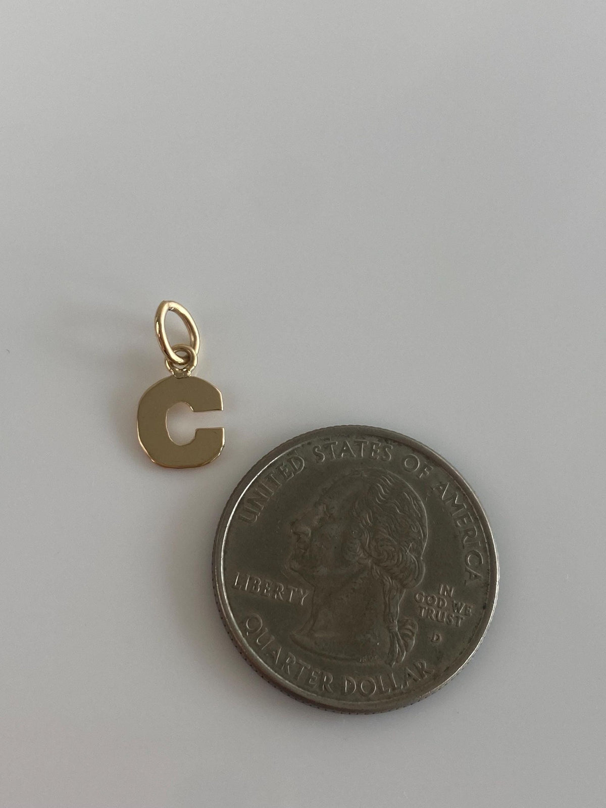 Solid 14k Yellow Gold Initial 'C' Charm