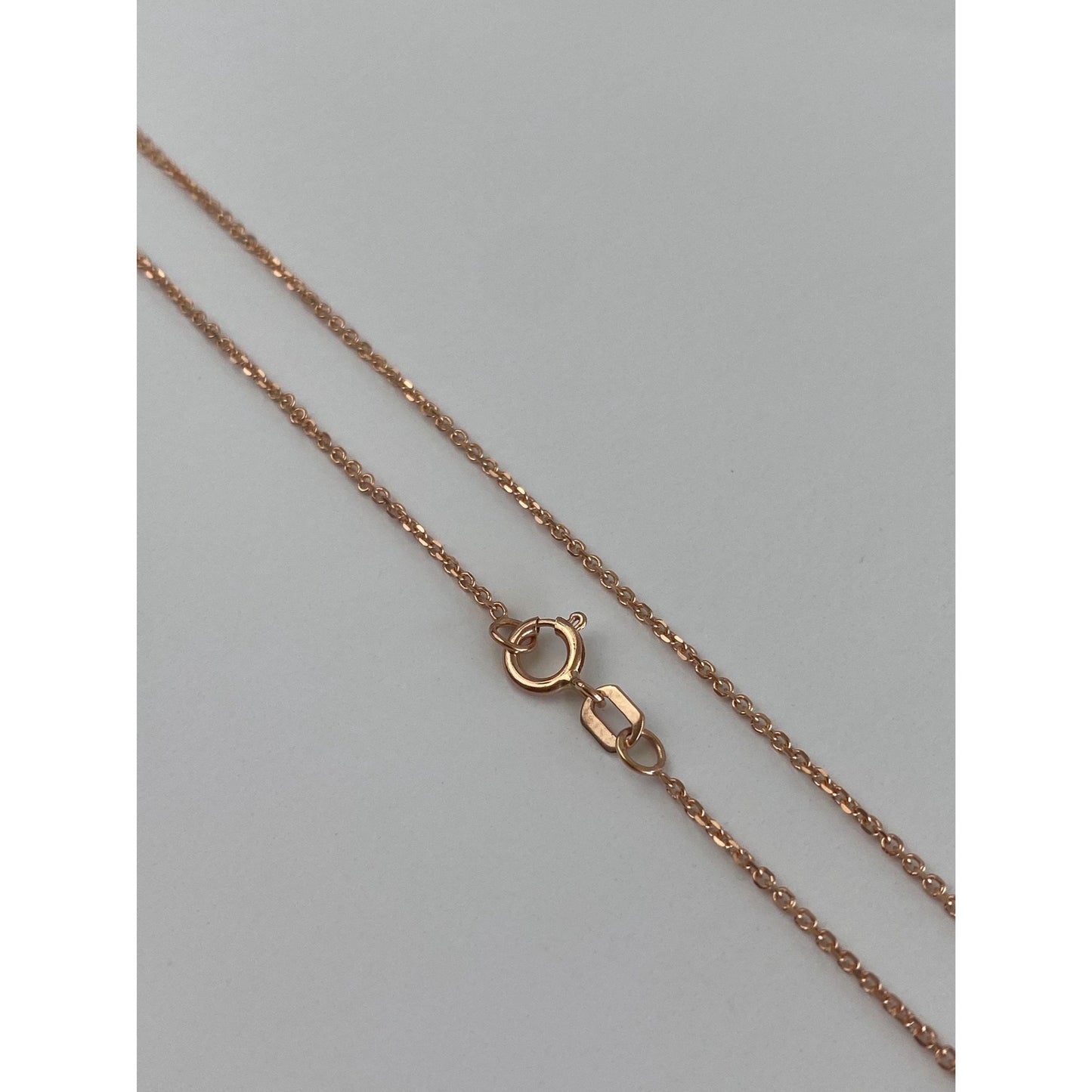 Vintage Solid 14k Rose Gold Cable Link Chain Necklace - 18 inches