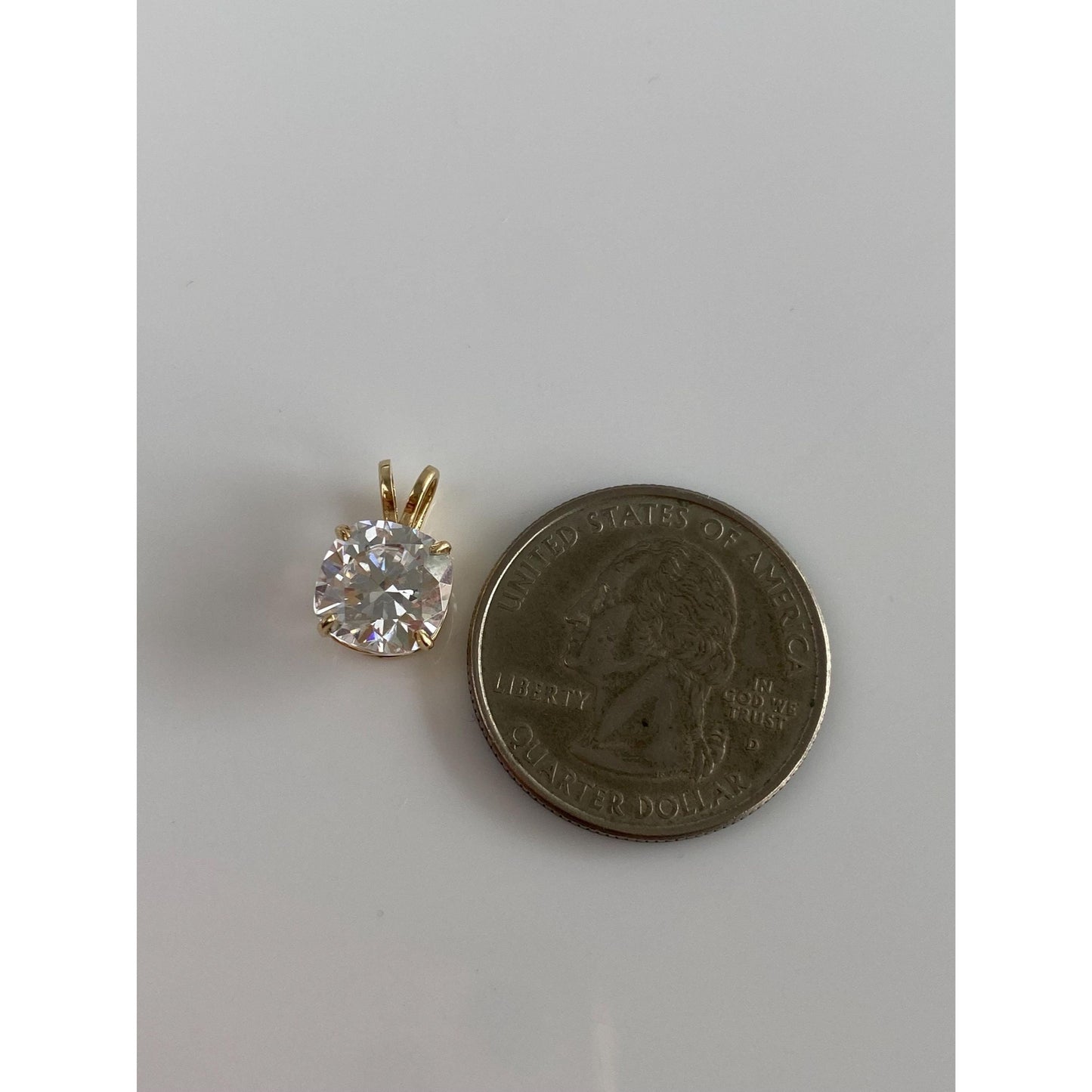 Vintage Solid 14k Yellow Gold Cubic Zirconia Charm