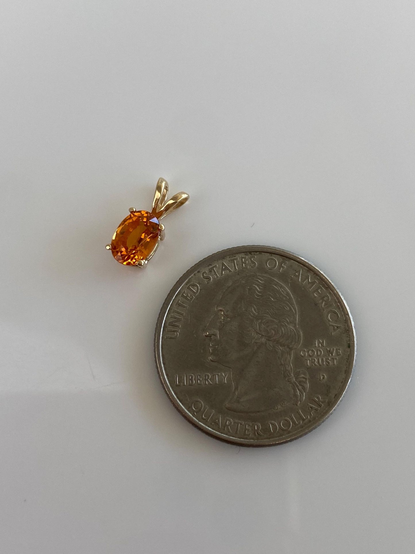 Vintage Solid 14k Yellow Gold Orange Tourmaline Charm