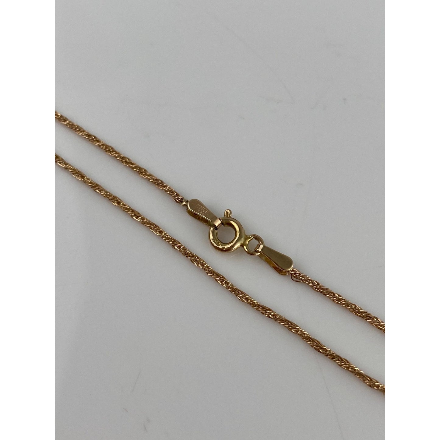 Vintage Solid 14k Yellow Gold Twist Style Chain Necklace - 17 inches