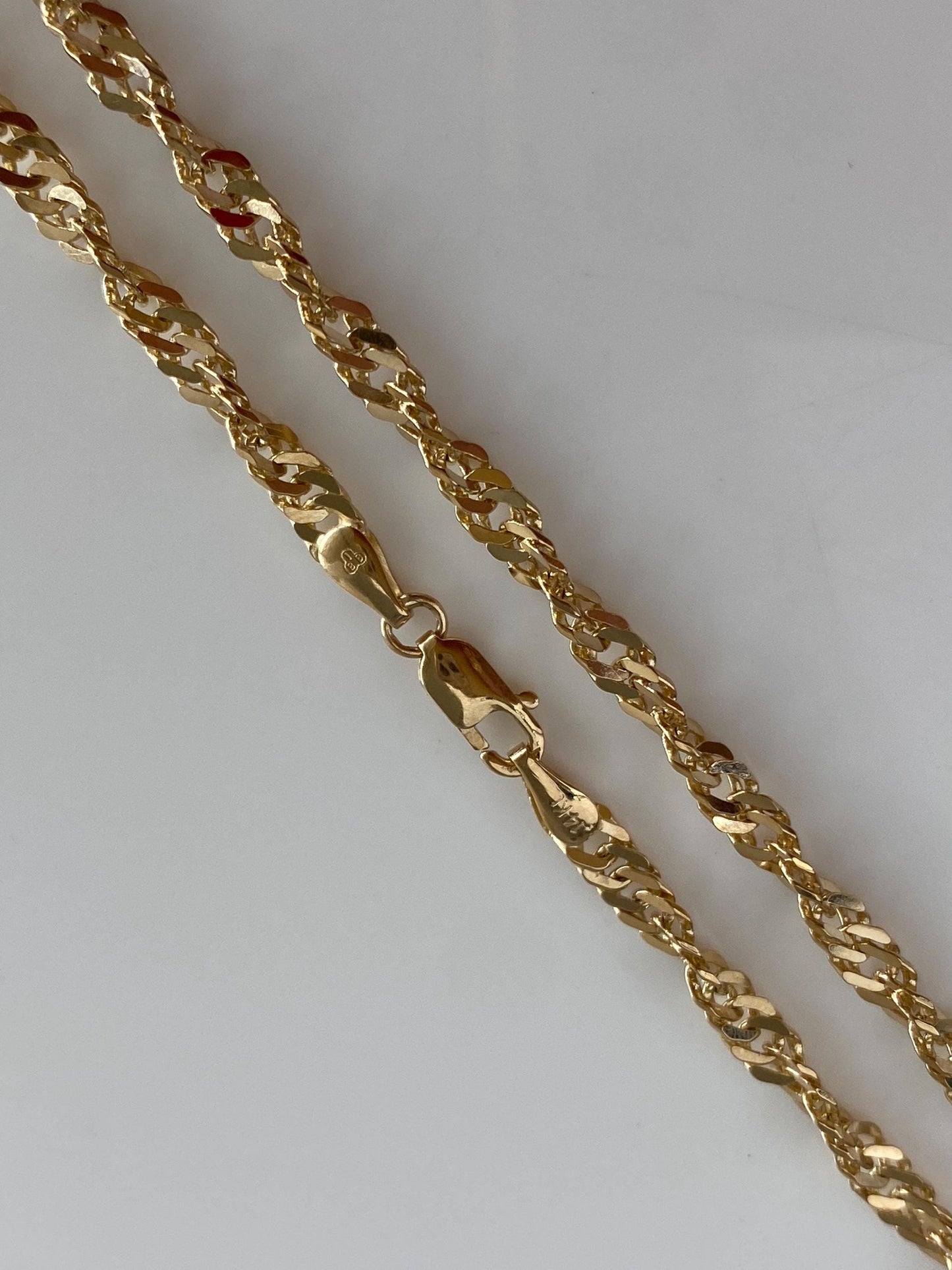 Vintage Solid 14k Yellow Gold Chunky Twist Chain Necklace - 24 inches