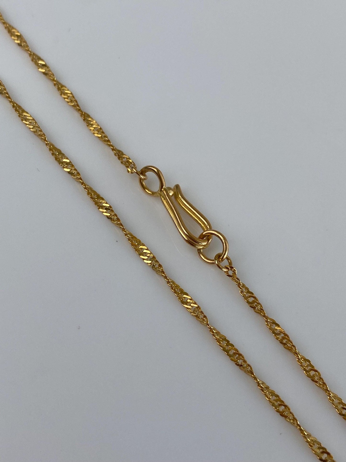 Vintage Solid 21k Yellow Gold Twist Chain Necklace - 19.25 inches