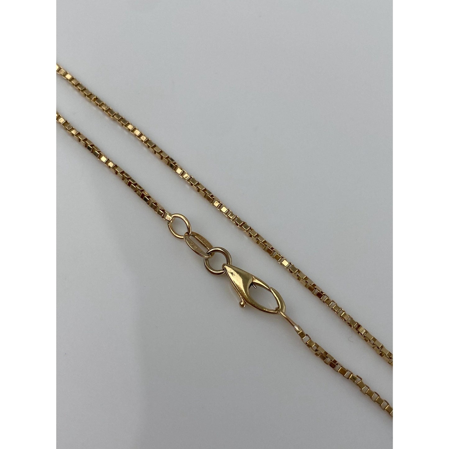Vintage Solid 14k Yellow Gold Box Chain Bracelet - 7.5 inches