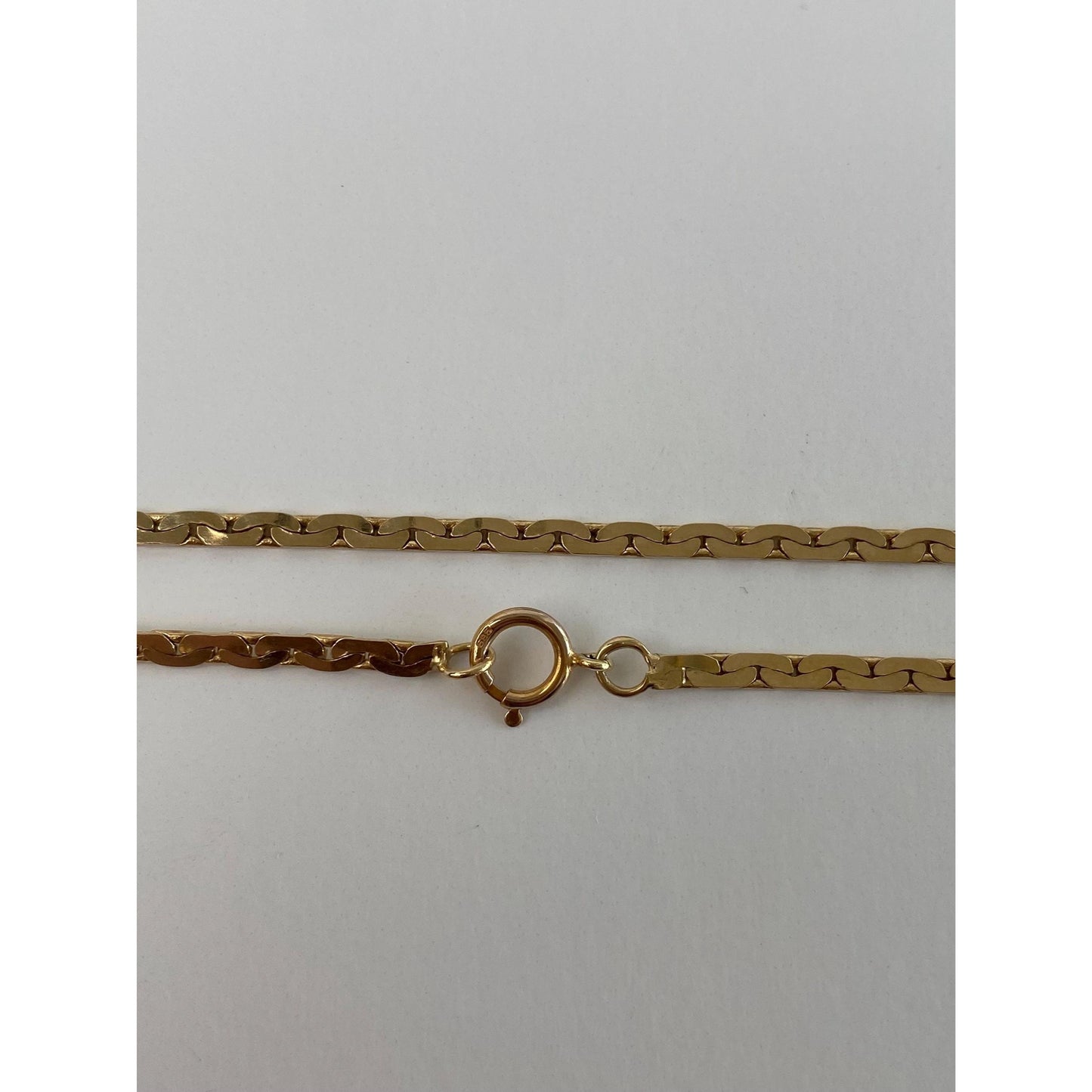 Vintage Solid 14k Yellow Gold C Link Chain Necklace - 30.5 inches