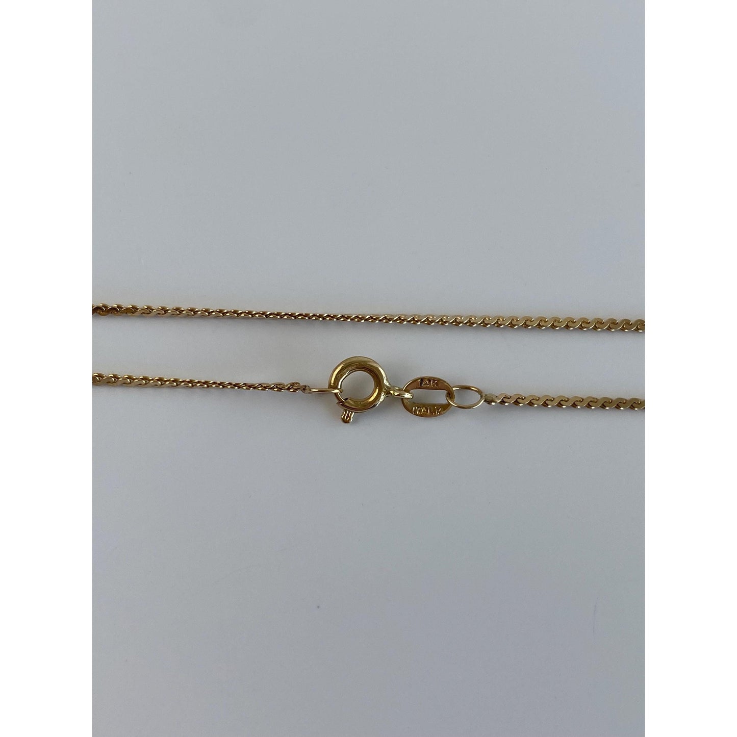 Vintage Solid 14k Yellow Gold Serpentine Chain Necklace - 24 inches
