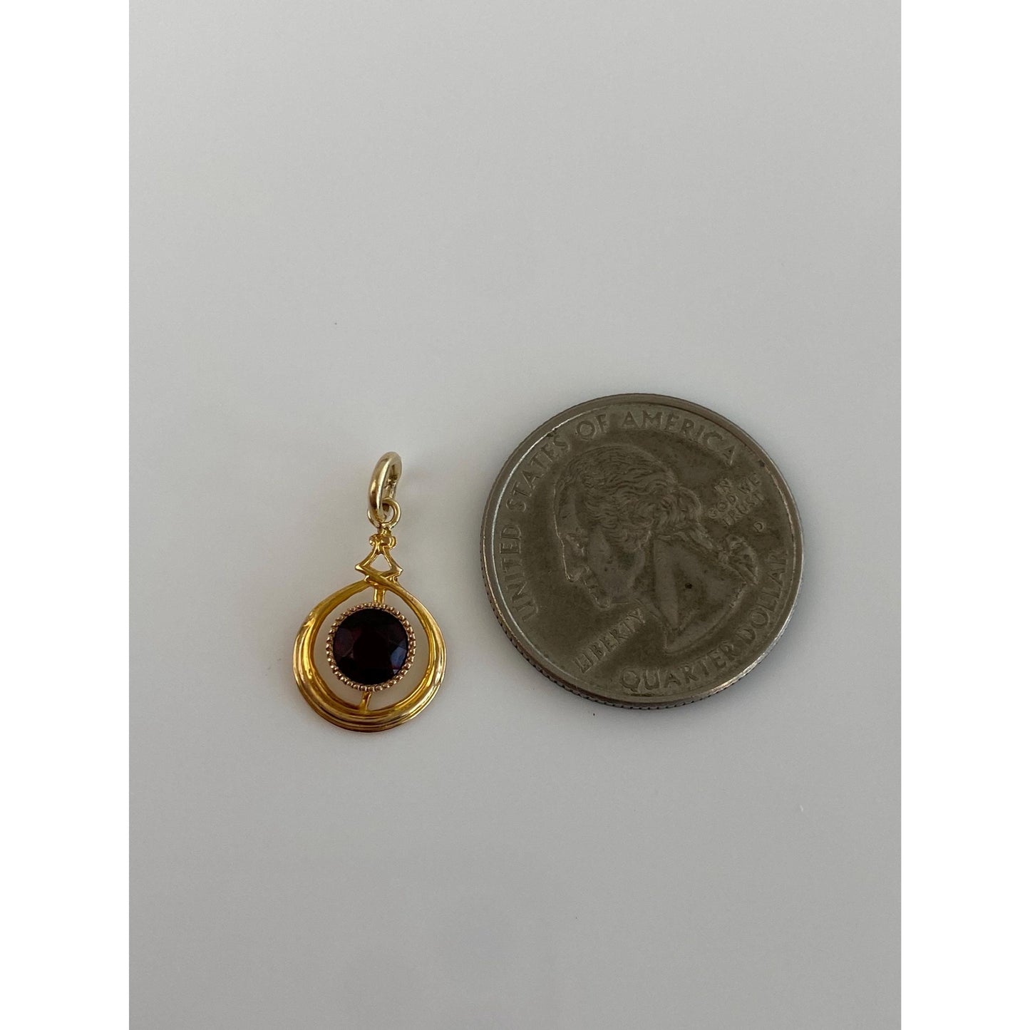 Vintage Solid 10k Yellow Gold Red Cubic Zirconia Stick Pin Conversion Charm