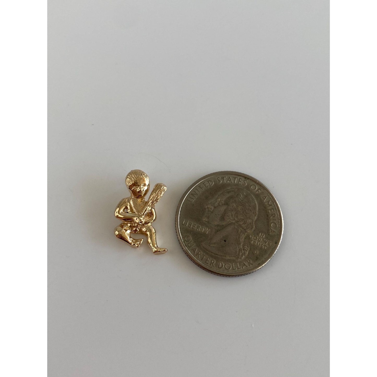 Vintage Solid 14k Yellow Gold 'Bam Bam' Flinstones Charm