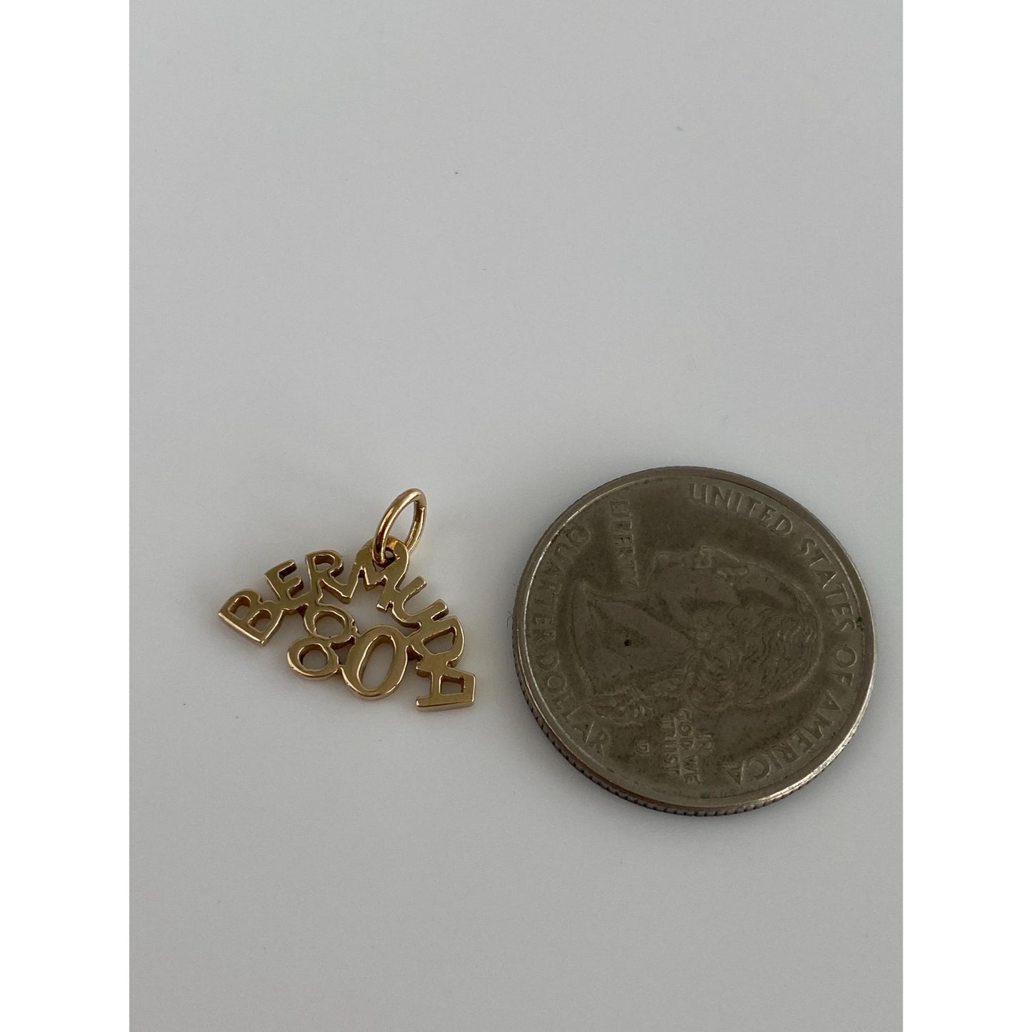 Vintage Solid 14k Yellow Gold Bermuda 80 Charm