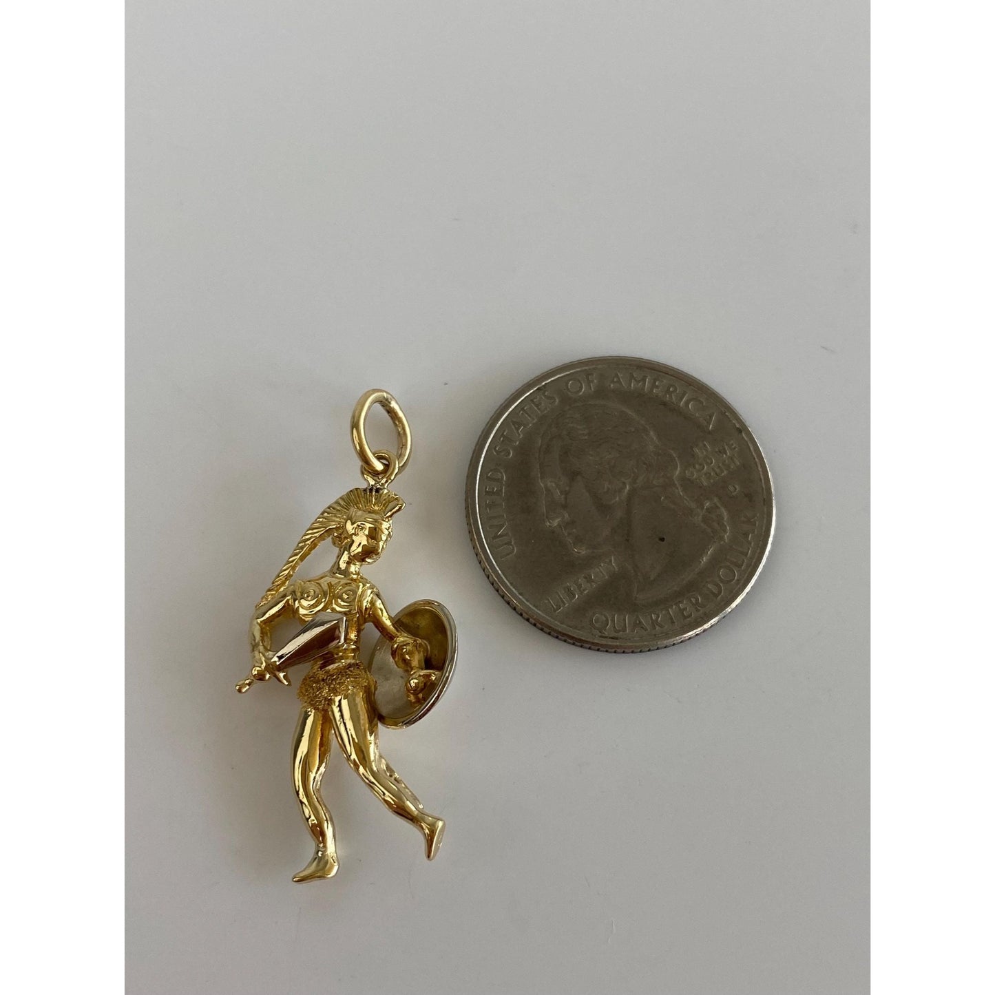 Vintage Solid 18k Yellow Gold Gladiator Charm