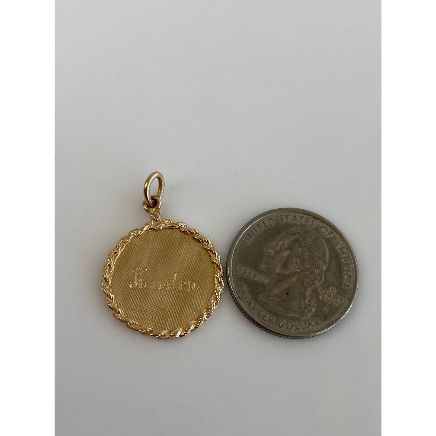 Solid 14k Yellow Gold 1985 Name Kristin Charm