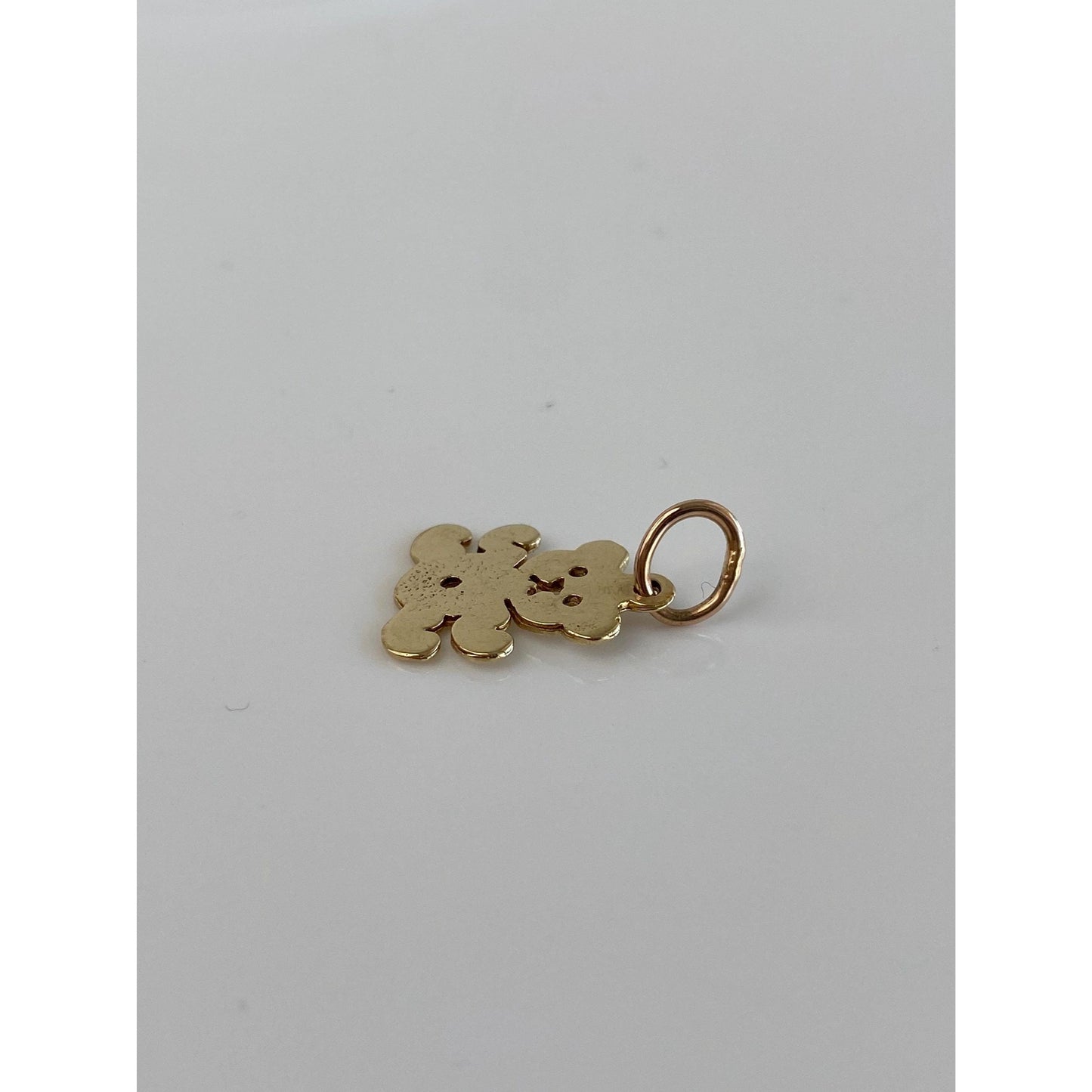 Solid 14k Yellow Gold Teddy Bear Charm