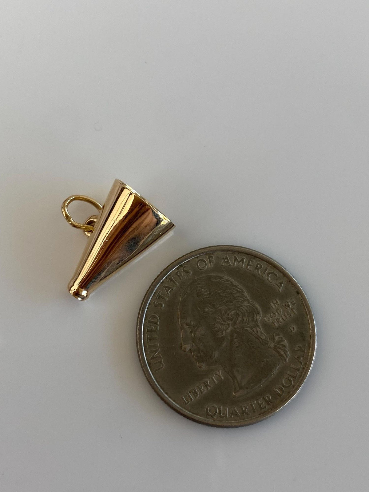 Vintage Solid 14k Yellow Gold Cheer Megaphone Charm