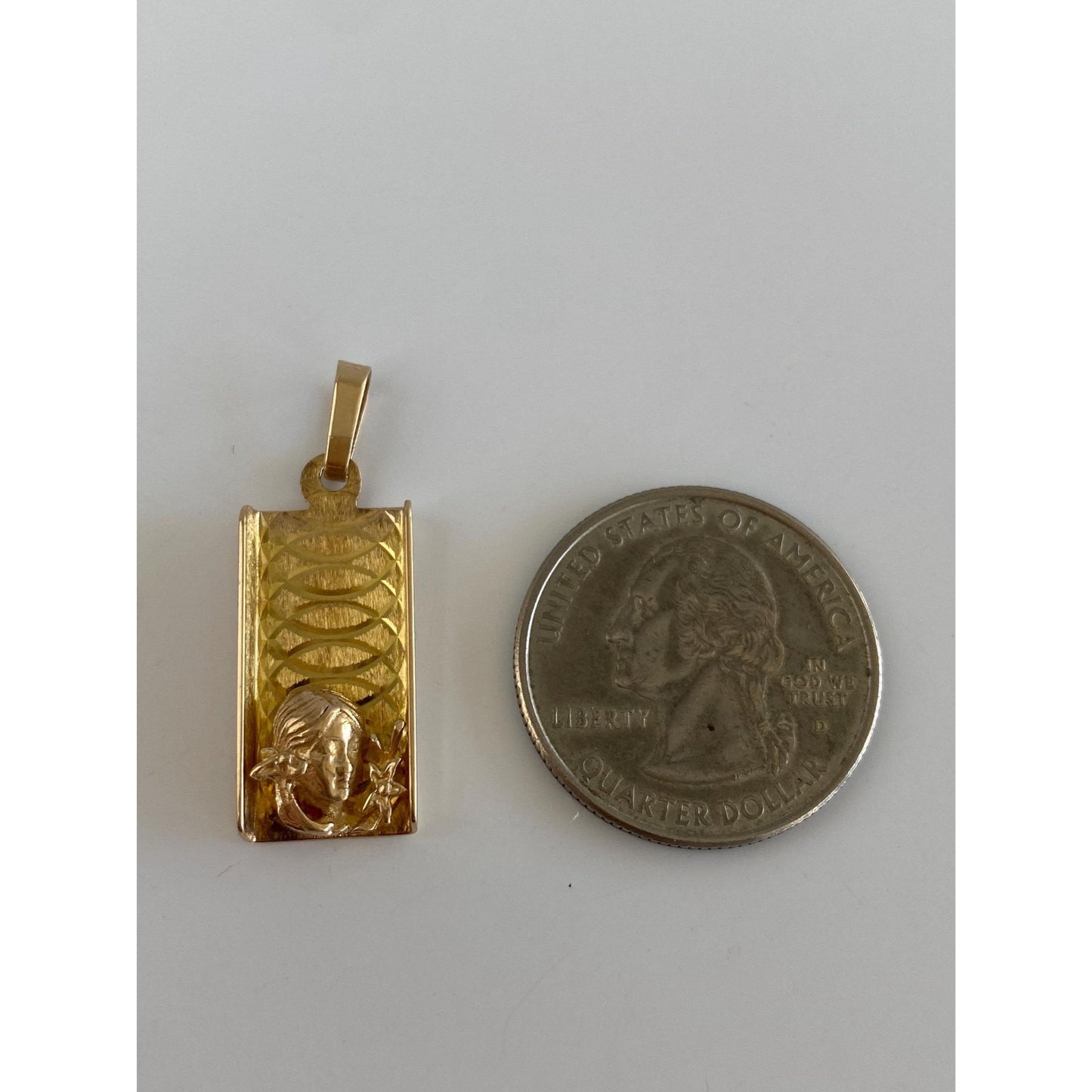 Vintage Solid 10k Yellow Gold Art Nouveau Lady Charm